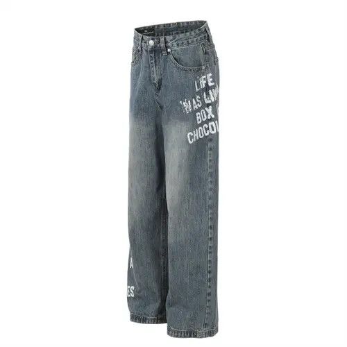 VIBE American street hip-hop trend loose letter print jeans Size US 32 / EU 48 - 8 Thumbnail