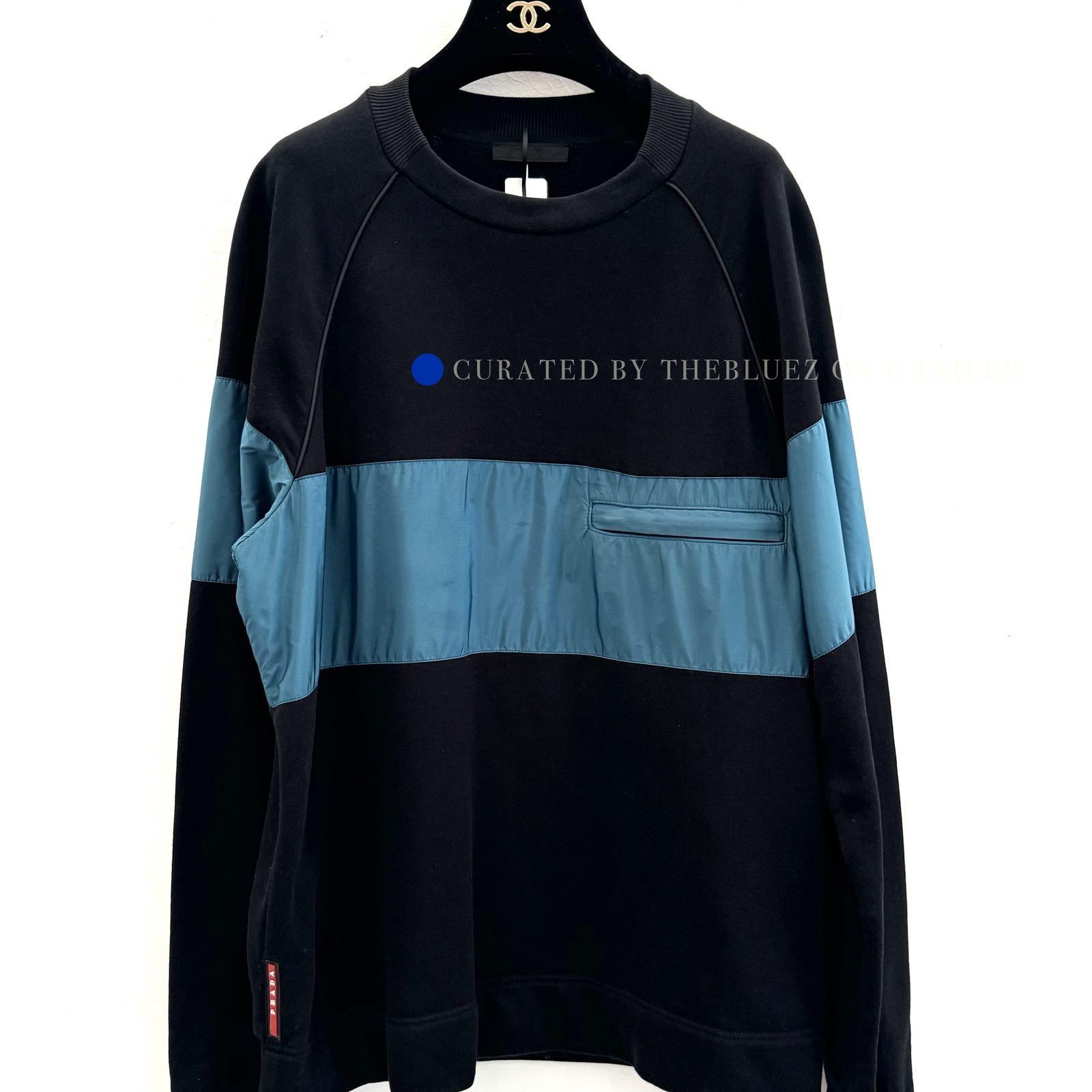Prada Classic Black Logo Tab Sweatshirt Size US L / EU 52-54 / 3 - 1 Thumbnail