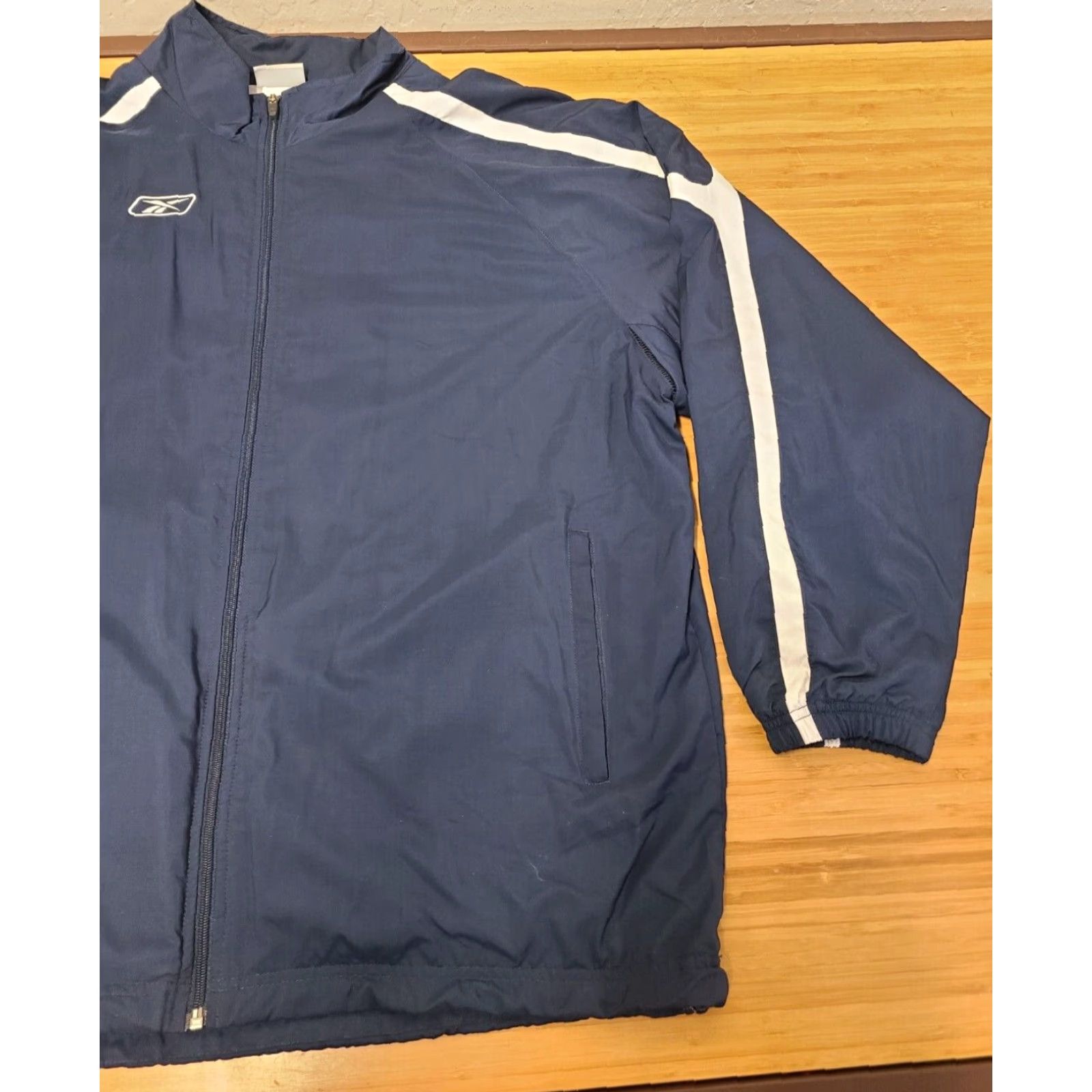 Reebok VINTAGE Reebok Windbreaker Jacket Men XL Navy Blue Athletic Performance 90s Sports Retro Full Zip Pockets Lined Nylon Size US XL / EU 56 / 4 - 2 Thumbnail