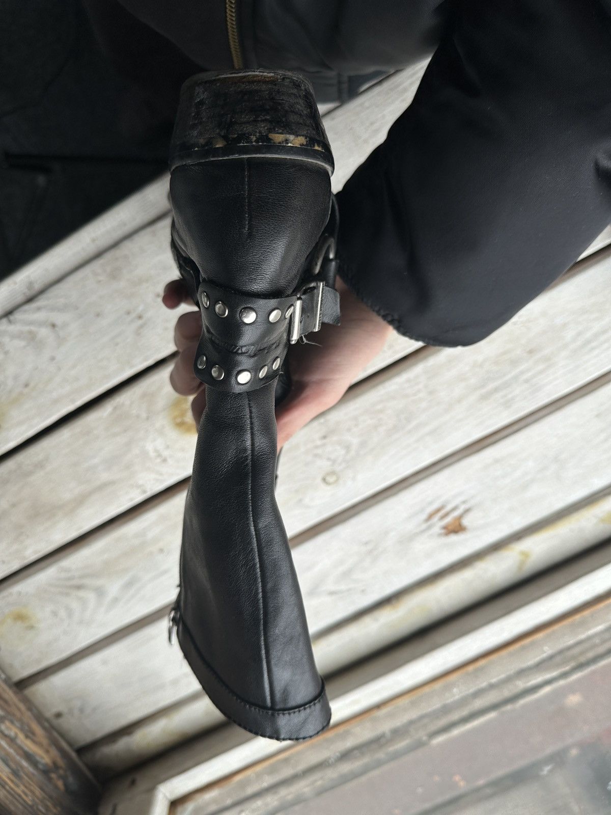 Harley Davidson 🚨RARE HARLEY DAVIDSON BLACK BOOTS METAL WITH LOGO IF6WAS9 Size US 9 / IT 39 - 17 Thumbnail