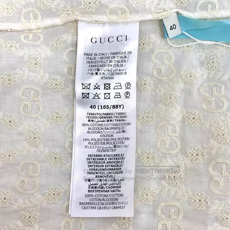 Gucci Gucci Beige logo jacquart embroidery cotton double-breaste Size S / US 4 / IT 40 - 6 Thumbnail