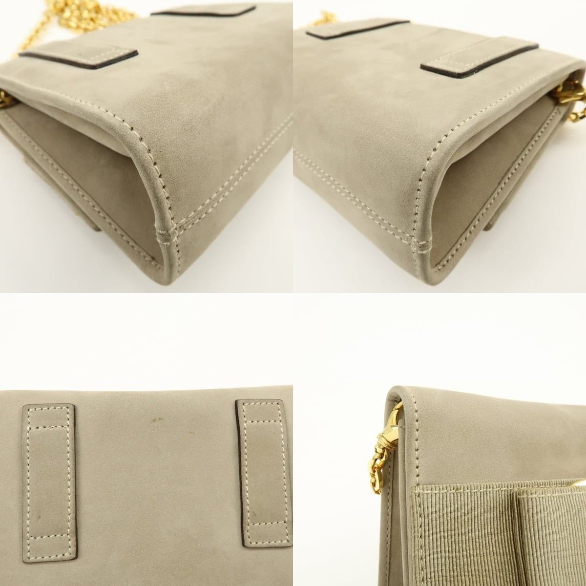 Salvatore Ferragamo Ferragamo Vara Suede Flap Bag Beige Size ONE SIZE - 5 Thumbnail