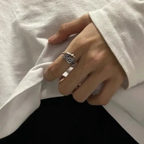 Jewelry Dark Jewelry Rings Open Size Chrome Ring (Size 7-13) Size ONE SIZE - 1 Thumbnail