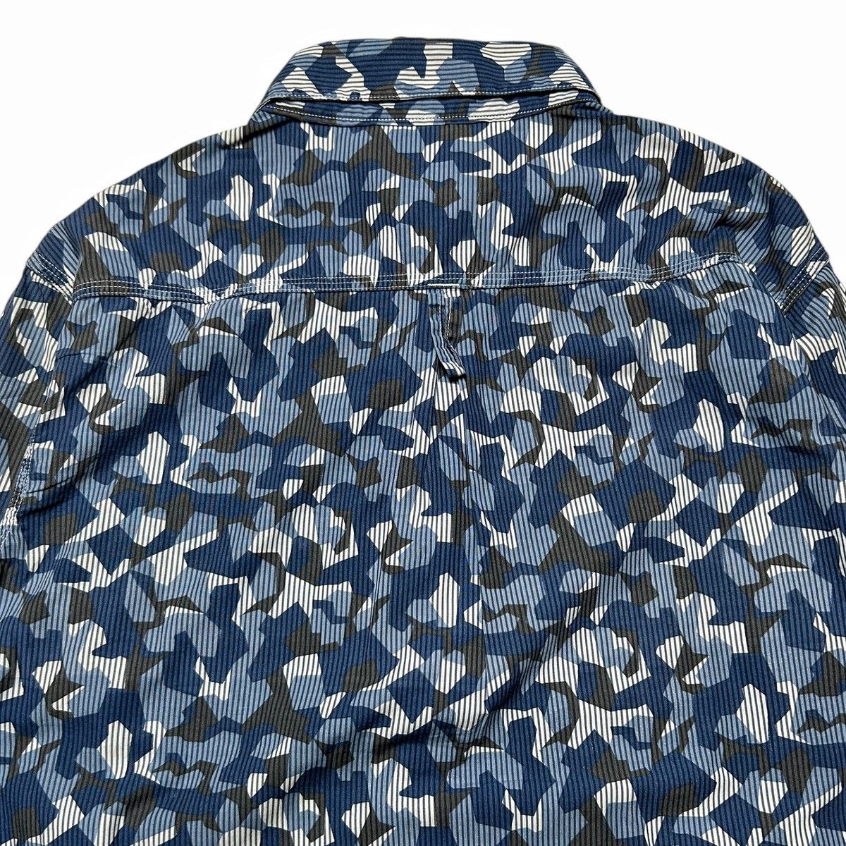 Japanese Brand Swellmob Shawl Collar Blue Seamless Camouflage Work Shirt Size US M / EU 48-50 / 2 - 15 Thumbnail