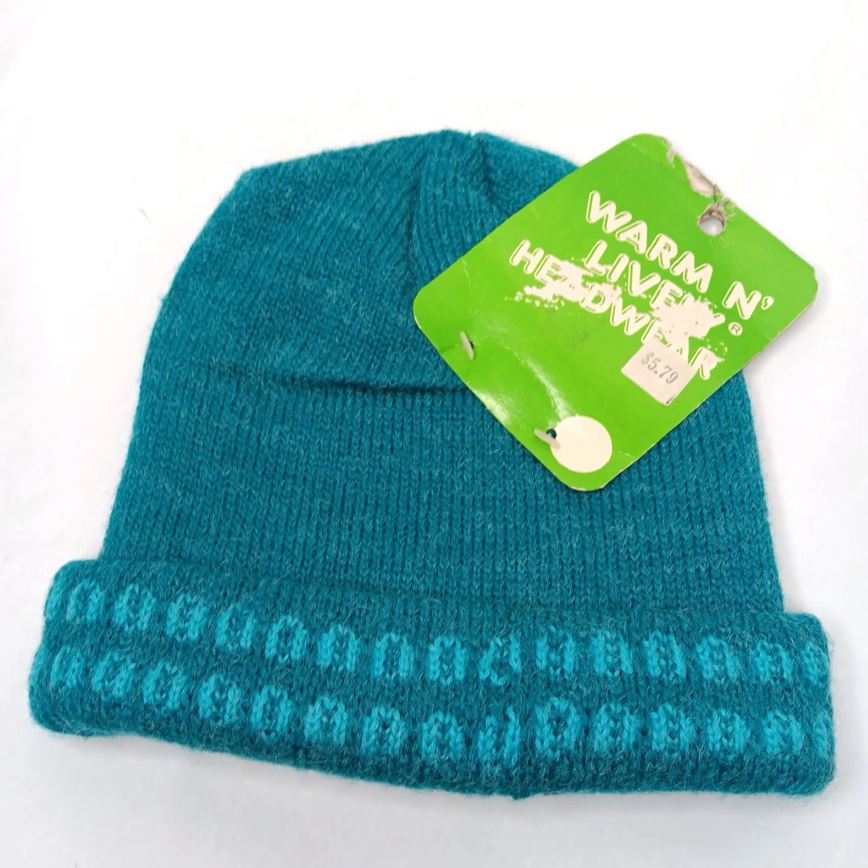 Vintage VINTAGE Warm N' Lively Beanie Knit Hat One Size Blue Acrylic Nylon Casual Womens Size ONE SIZE - 2 Thumbnail