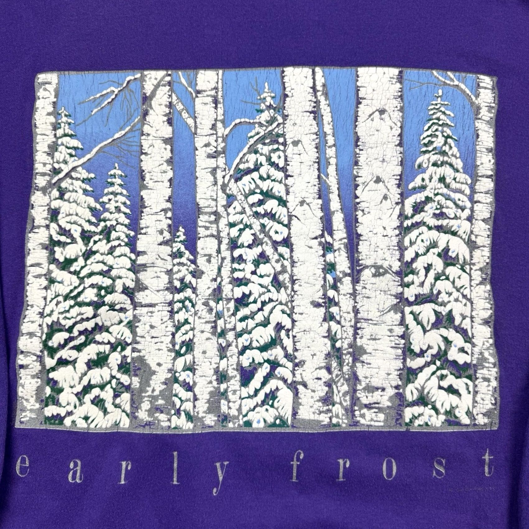 Sunray Sportswear VINTAGE Sun Sportswear Sweatshirt Adult Large Seasons Forest Nature Outdoor Purple 90s Mens Size US L / EU 52-54 / 3 - 2 Thumbnail