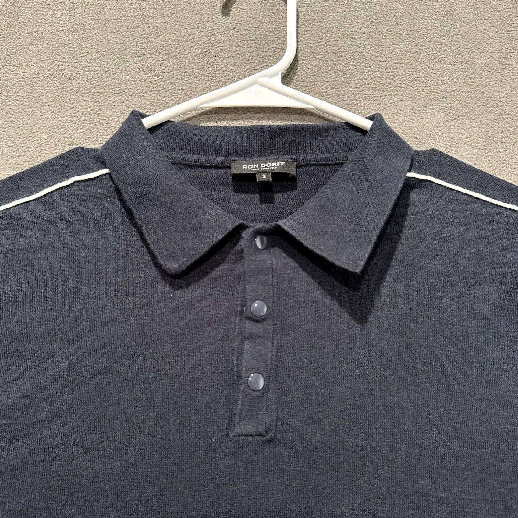 Vintage Ron Dorff Polo Shirt Mens Small Navy Blue 100% Cotton Knit RD Tennis EUC Size US S / EU 44-46 / 1 - 3 Thumbnail
