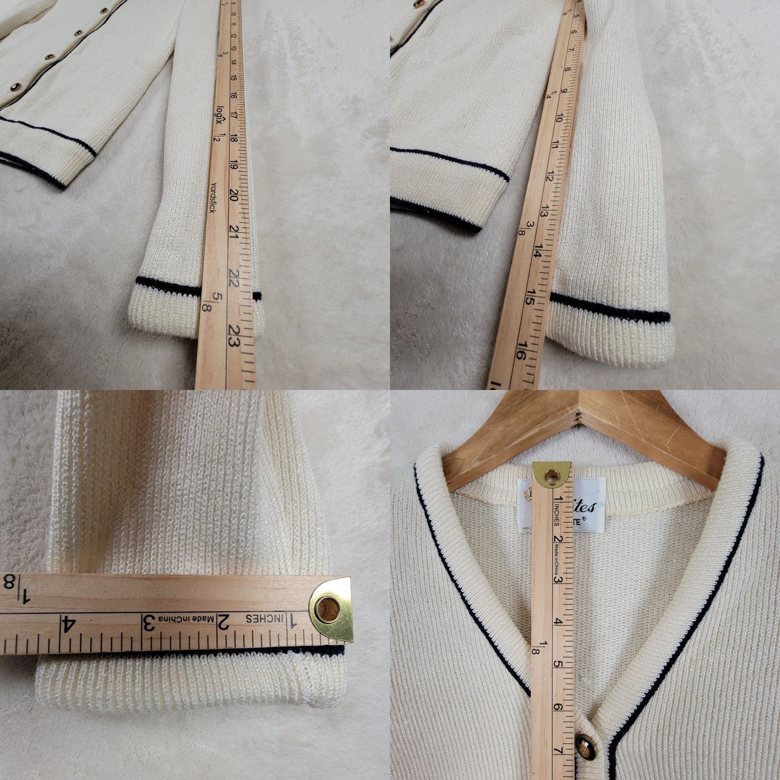 Buttero VINTAGE Butte Petites White Cardigan Knit PS White Casual Womens PS Old money Grandmacore Coastal grandma Size S / US 4 / IT 40 - 9 Thumbnail