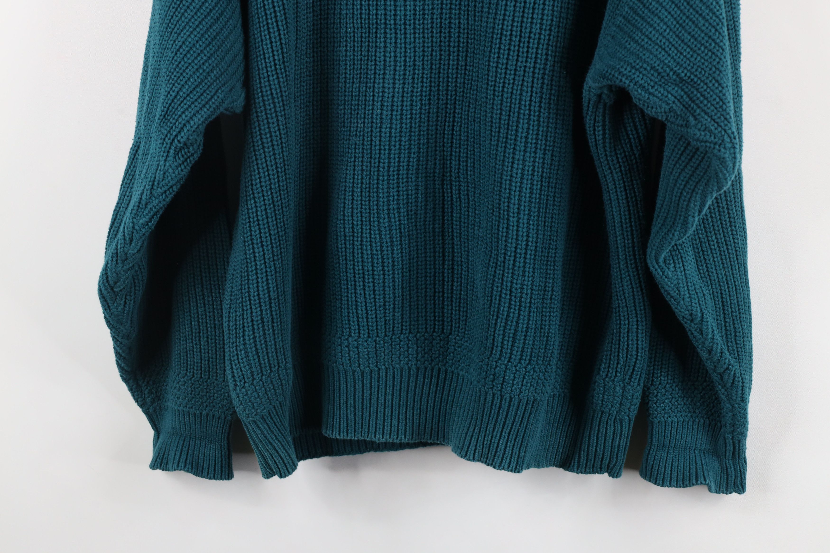 Vintage Vintage 90s Streetwear Chunky Ribbed Knit Henley Sweater Size US L / EU 52-54 / 3 - 10 Thumbnail
