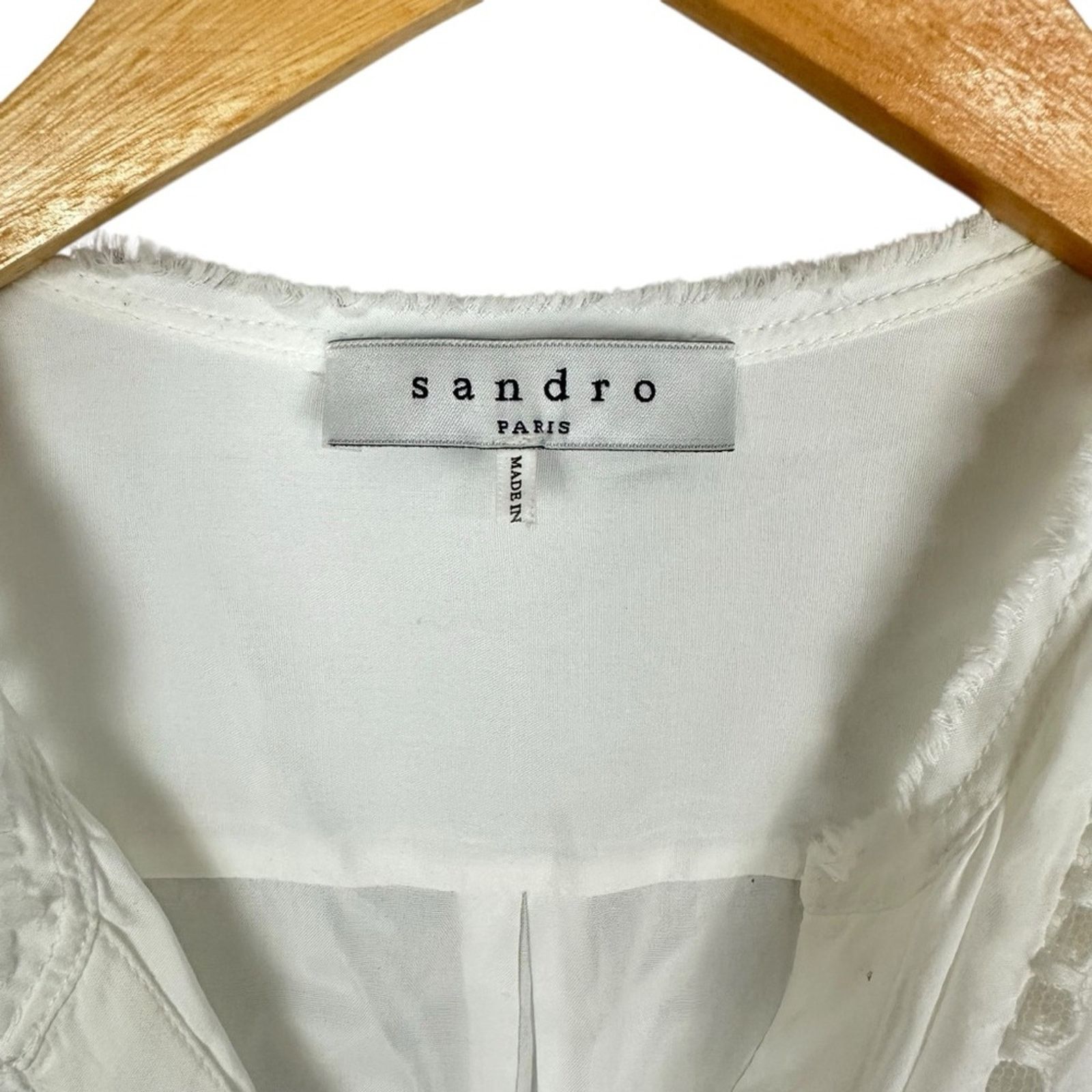 Sandro Sandro White Long Sleeve Relaxed Celeste Tunic Blouse Size 8 Size M / US 6-8 / IT 42-44 - 3 Thumbnail