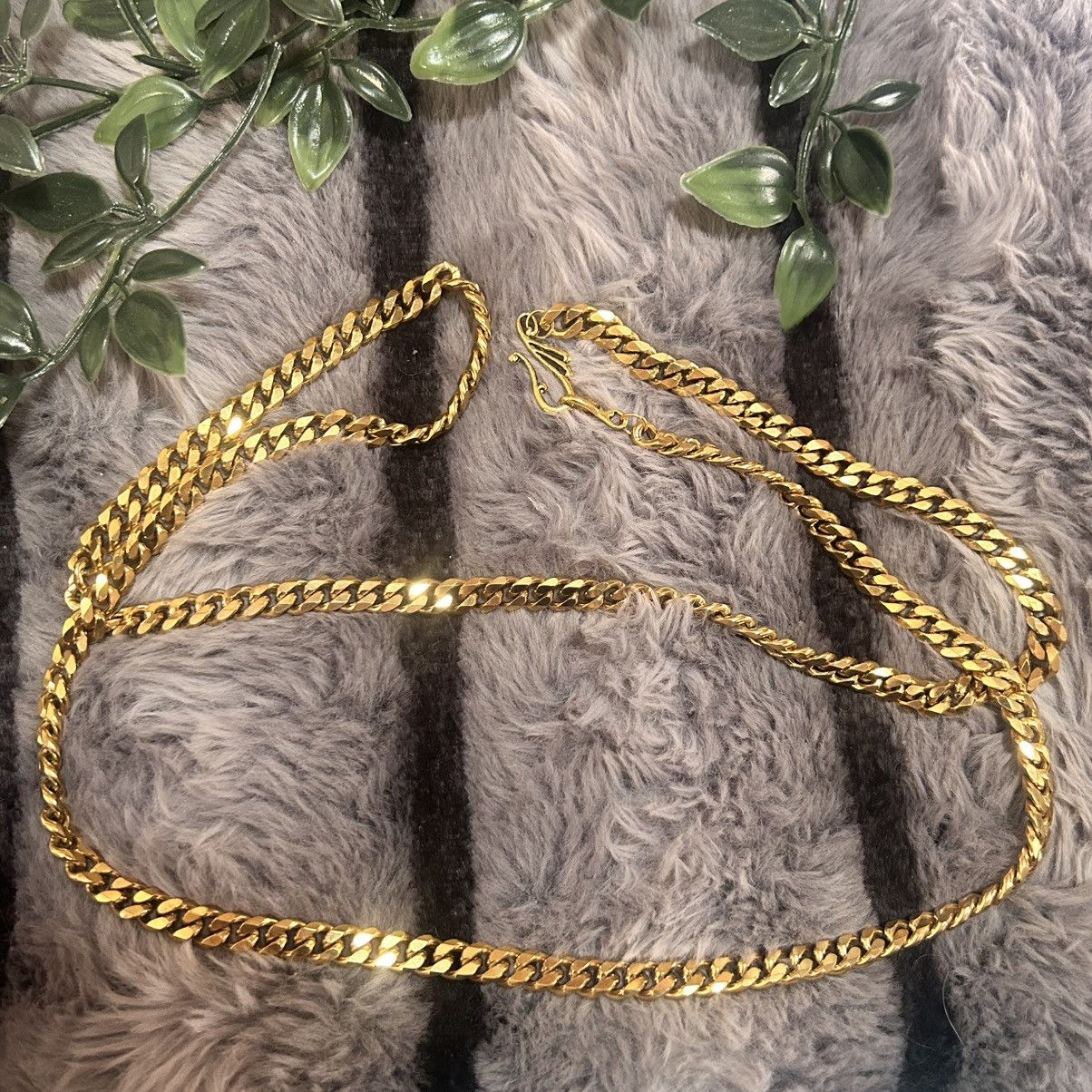 Handmade Heavy shiny gold plated Cuban chain link necklace Size ONE SIZE - 7 Thumbnail