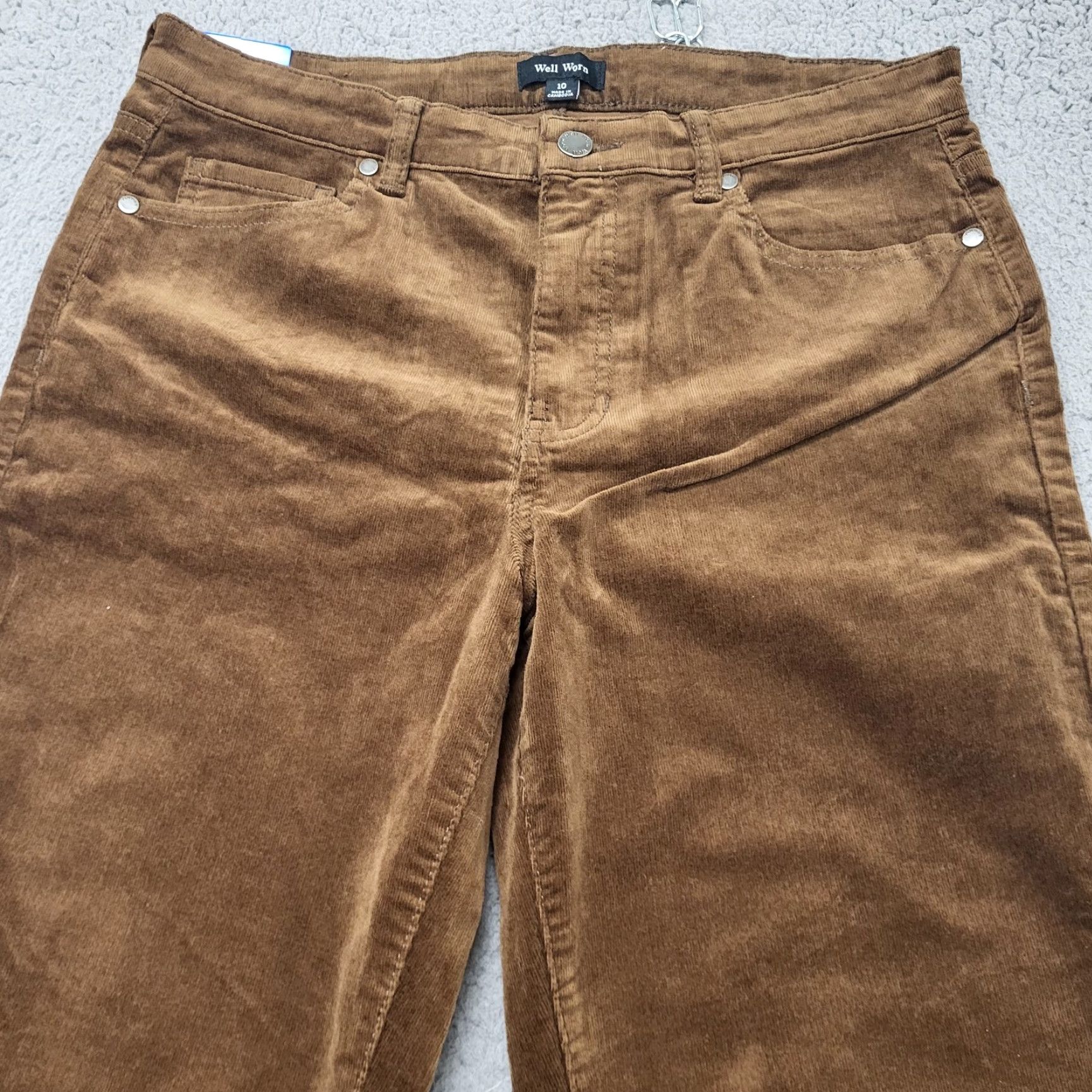 Vintage Well Worn Pants Women’s 10/30 Brown Corduroy High Rise Jeans Shirt? Size 32" / US 10 / IT 46 - 3 Thumbnail