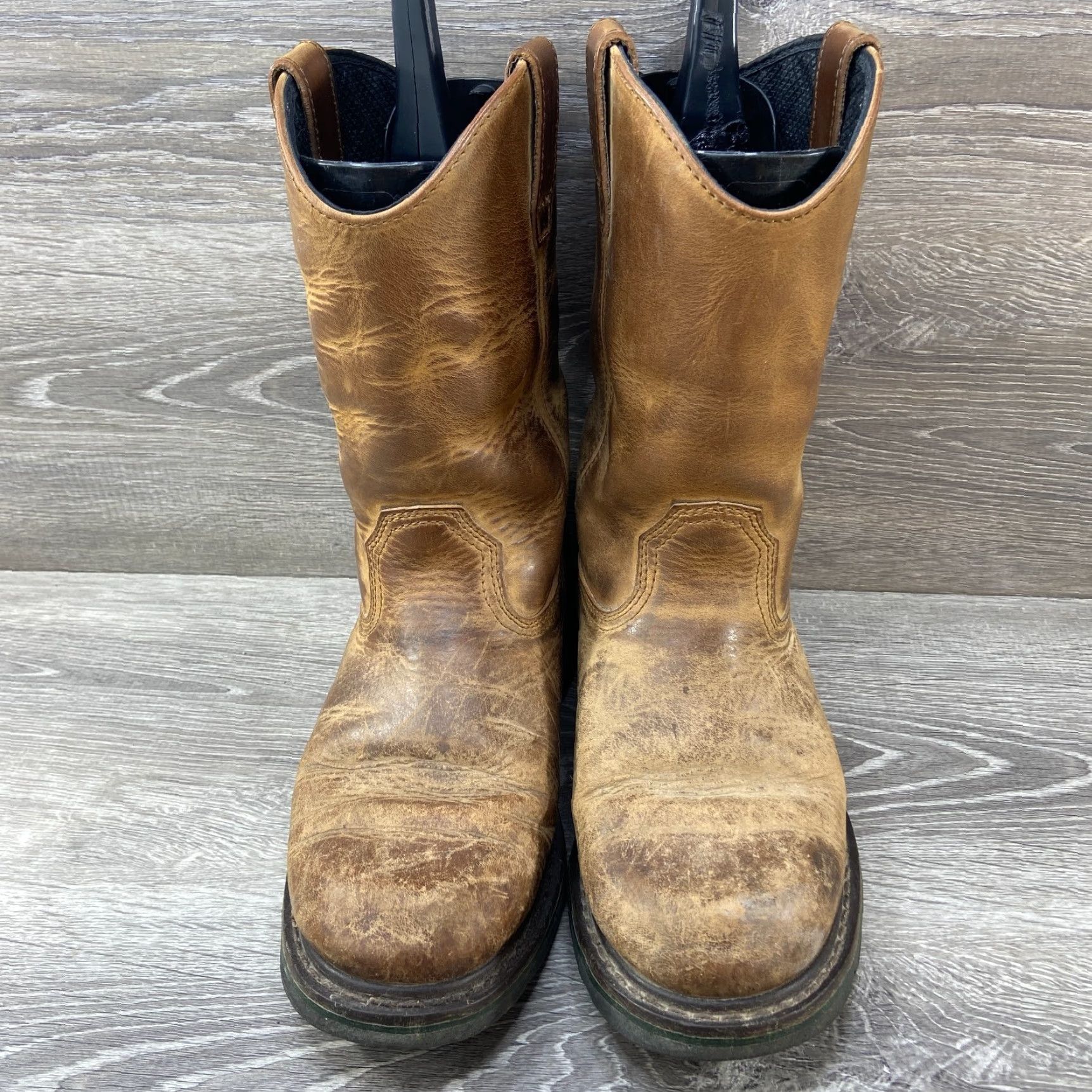 John Deere Dan Post John Deere Brown Leather Round Toe Ropers Cowboy Boots Mens Size 9 W Size US 9 / EU 42 - 3 Thumbnail