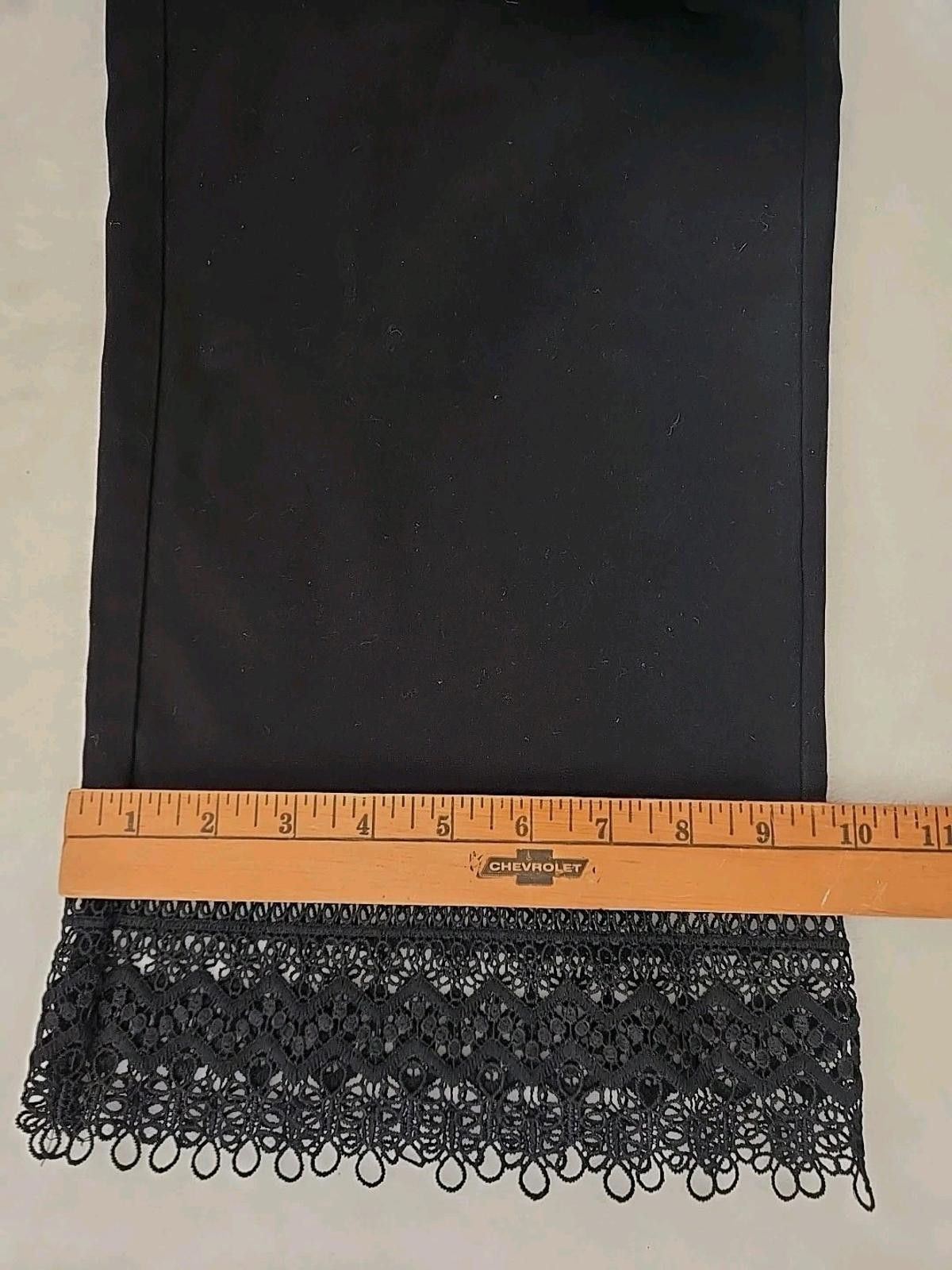 Other Soft Surroundings Crop Crochet Lace Hem Pants Size 20W Black Size 41" - 9 Thumbnail
