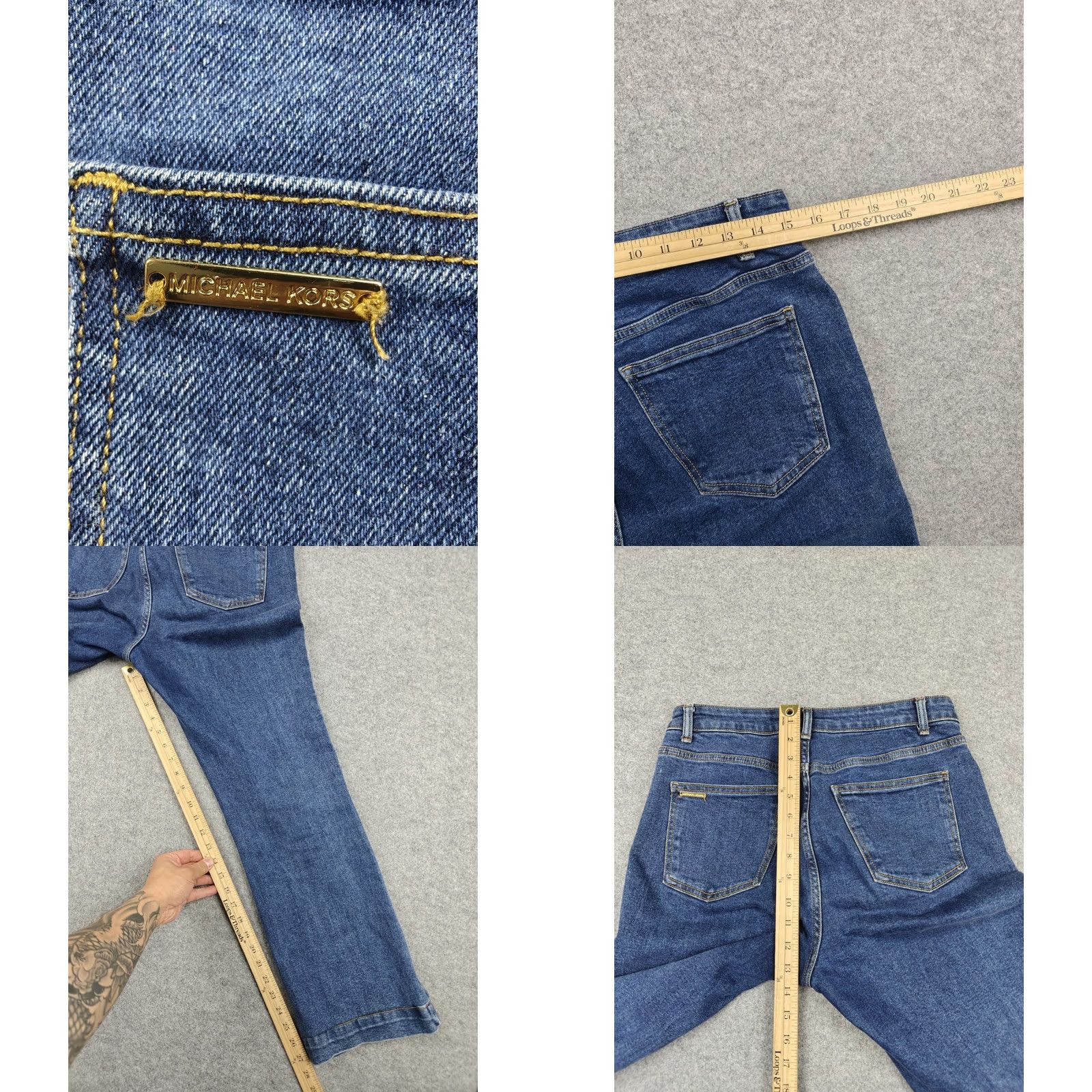 Michael Kors Michael Kors Jeans Womens 8 Blue Medium Wash High Rise Bootcut Stretch Denim Jeans Size 30" / US 8 / IT 44 - 8 Thumbnail