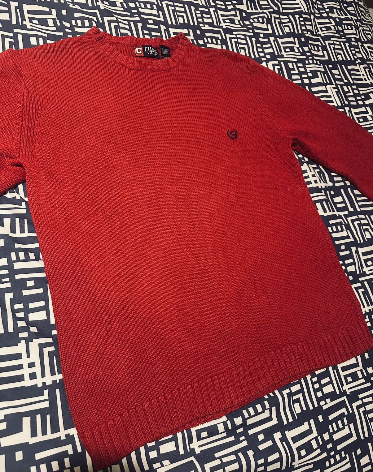 Chaps Ralph Lauren × Vintage Vintage Ralph Lauren Chaps Knit jumper Burgundy Cotton Size US XL / EU 56 / 4 - 1 Thumbnail