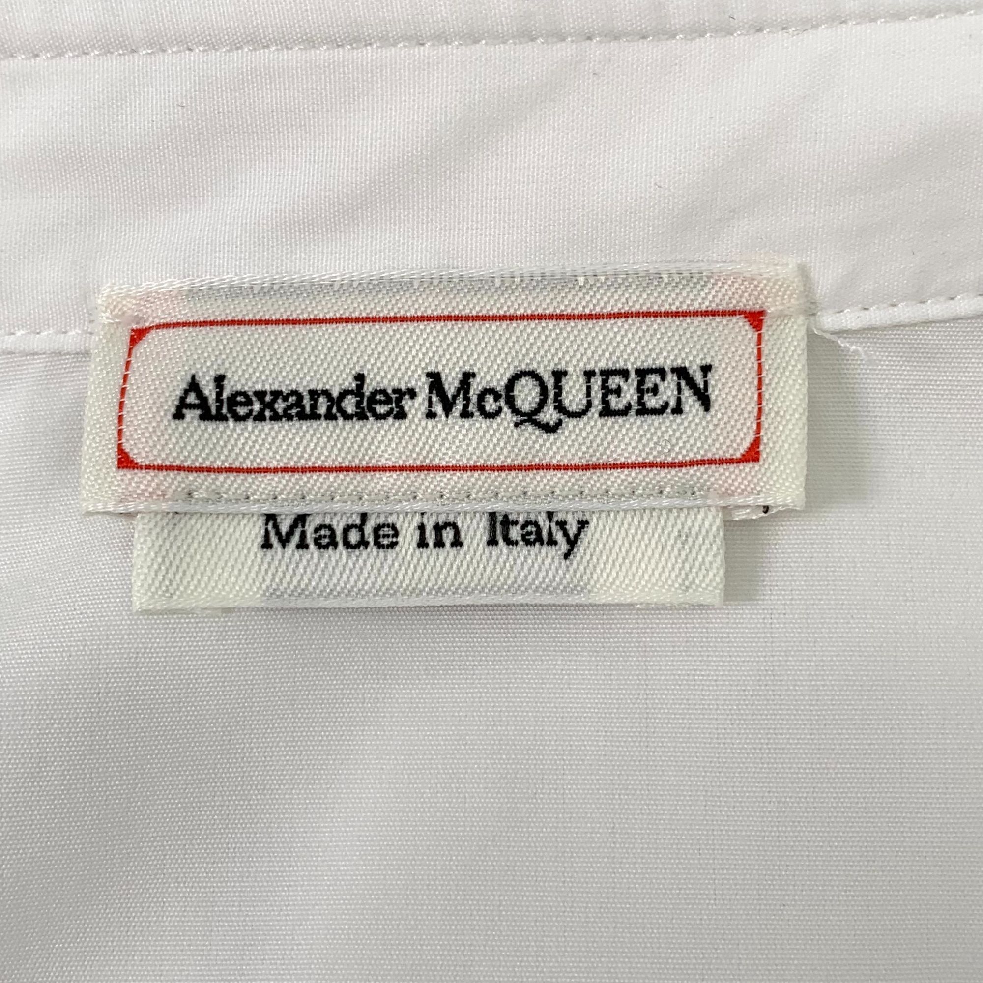 Alexander McQueen Alexander McQueen Womens White Peplum Long Sleeve Button-Dow Size XS / US 0-2 / IT 36-38 - 5 Thumbnail