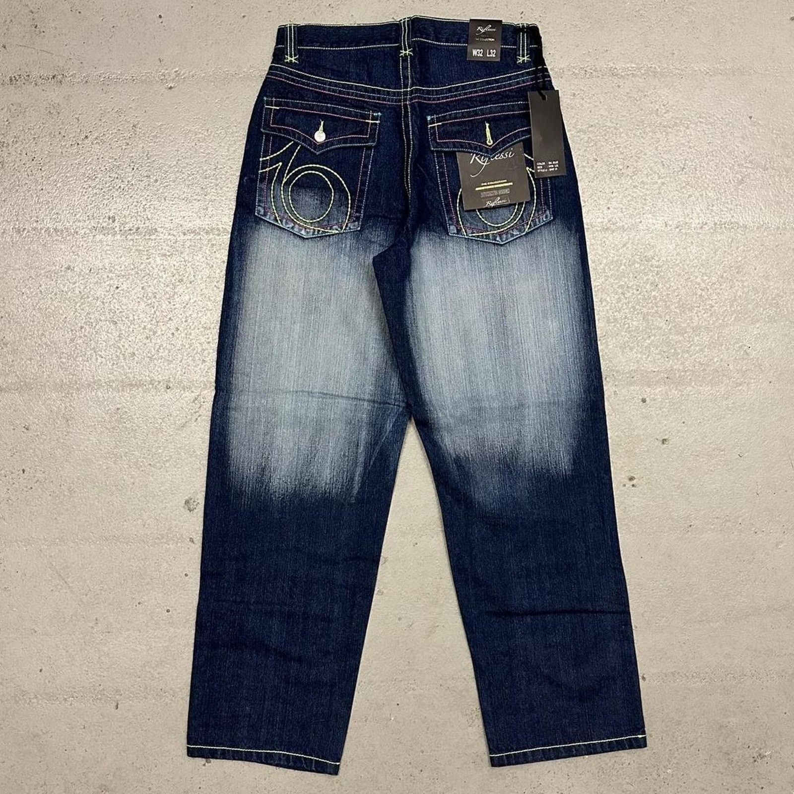 Vintage Vintage baggy y2k riflessi faded blue skater unique denim Size US 32 / EU 48 - 1 Thumbnail