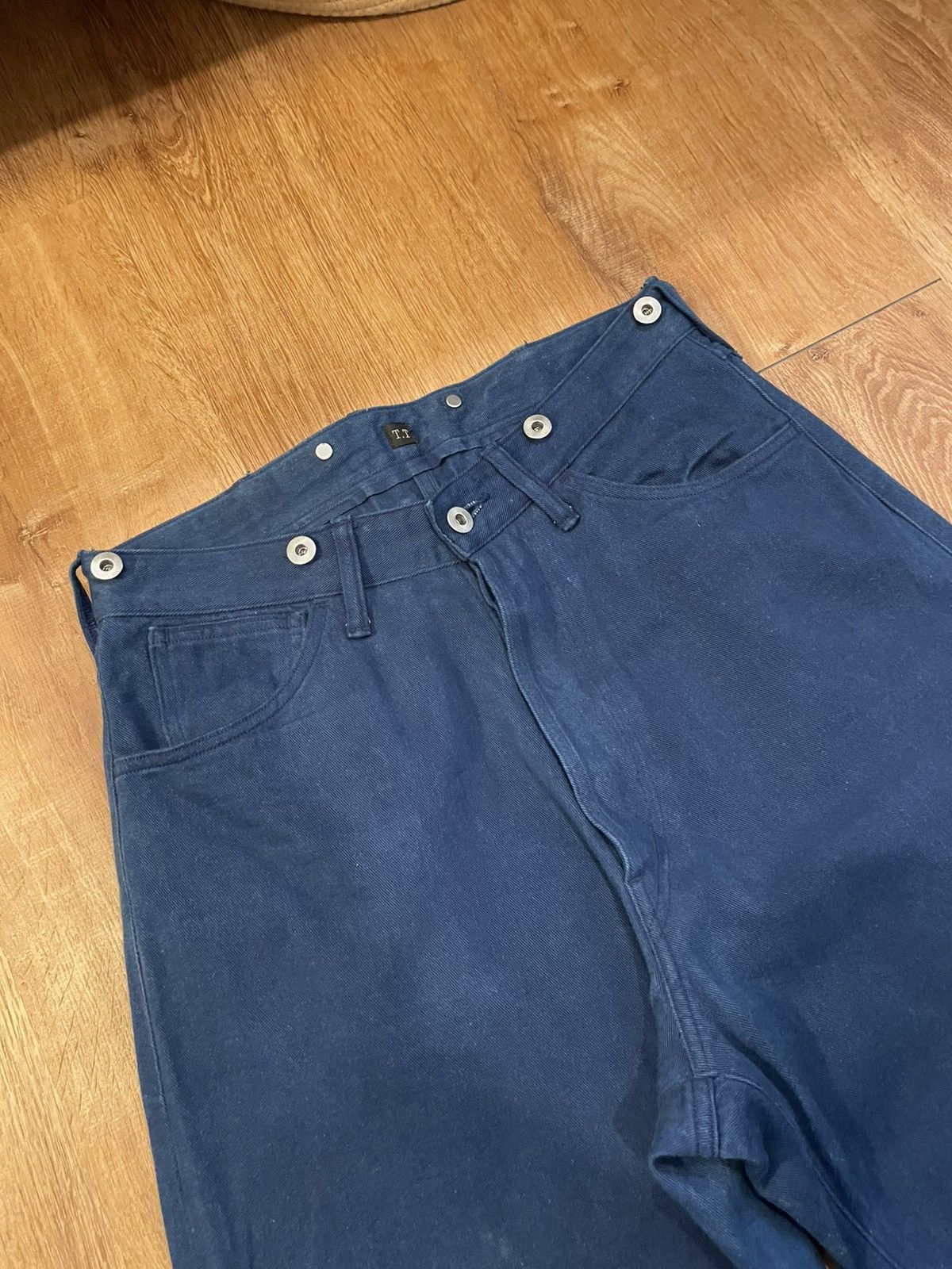 Taiga Takahashi Lot 209 Buckle-Backed Trousers in Indigo Size US 32 / EU 48 - 3 Thumbnail
