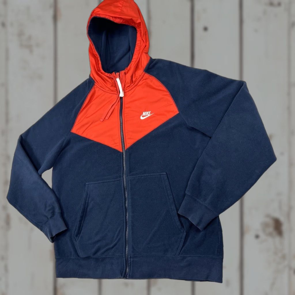 Nike VINTAGE? Nike Jacket Mens L Athleticwear Windrunner Polar Fleece Blue/Red Full Zip Size US L / EU 52-54 / 3 - 1 Thumbnail