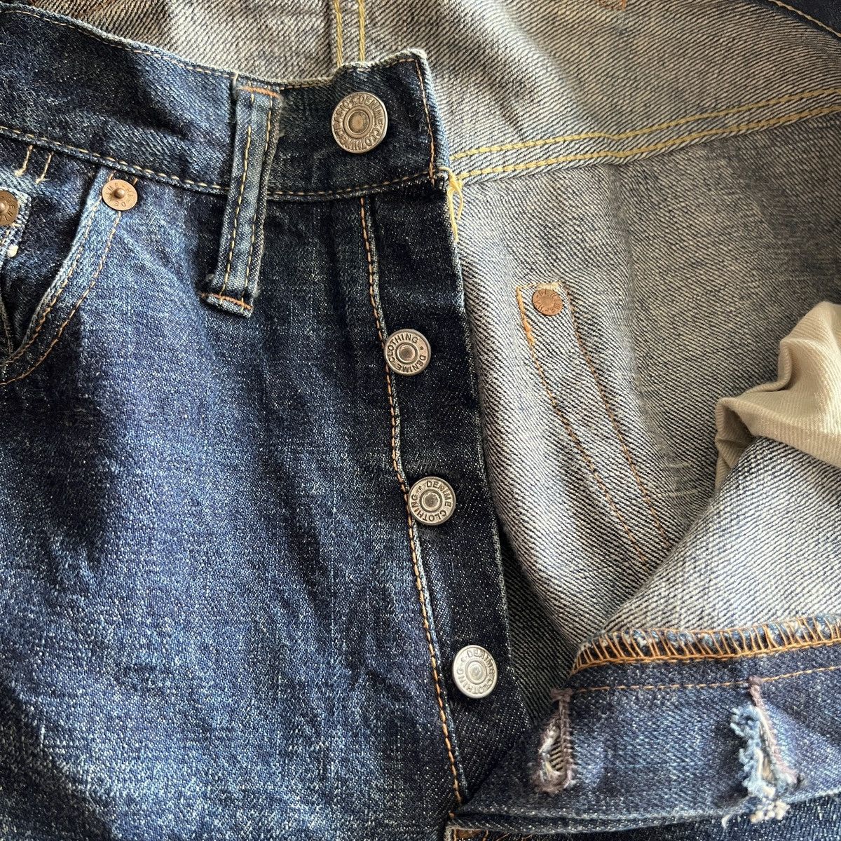 Denime 🔥 Denime Authentic Lot 669 Selvedge Hidden Rivet Denim Jeans Size US 30 / EU 46 - 22 Thumbnail