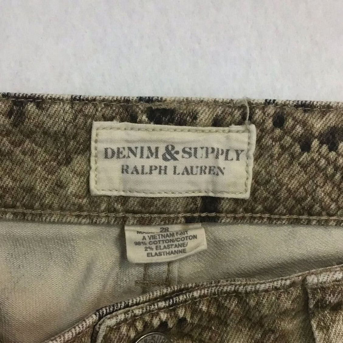 Vintage Denim & Supply Ralph Lauren Jeans Women 6 Brown Snake Print Straight Denim Zipper Leg Split Mens? Size 28" / US 6 / IT 42 - 3 Thumbnail