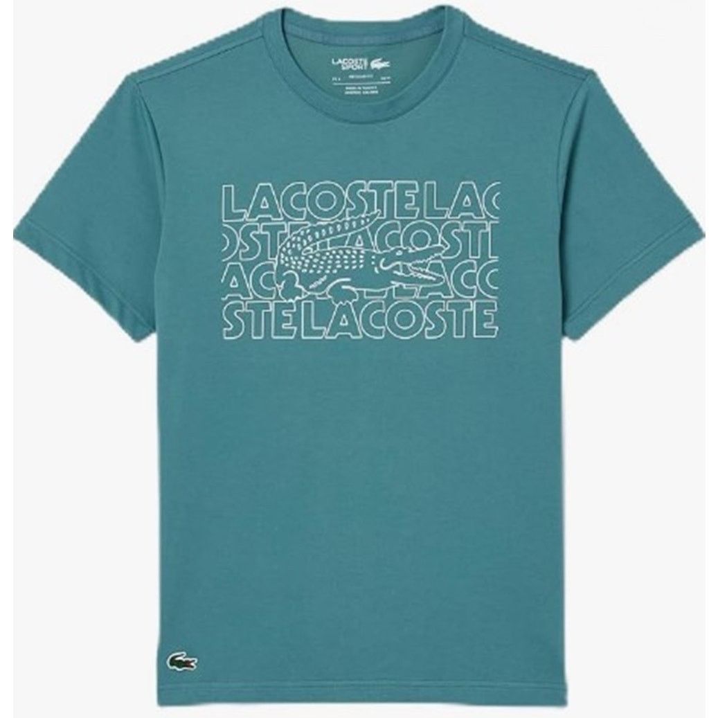 Lacoste Lacoste Men's Regular Fit Sports Graphic Tee Shirt Hydro XXL Size US XXL / EU 58 / 5 - 1 Thumbnail