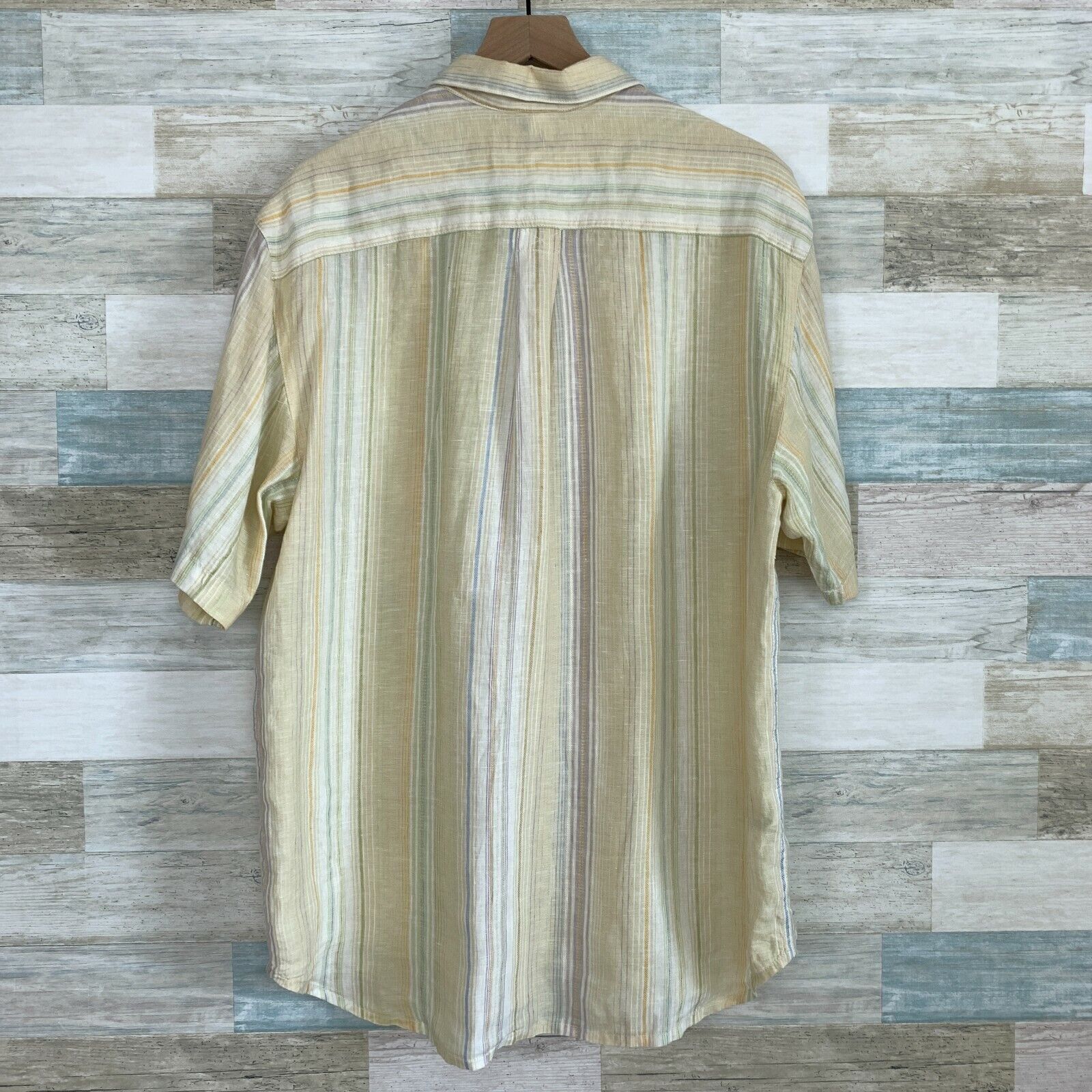 Tommy Bahama Tommy Bahama Linen Camp Shirt Yellow Striped Mens Large Size US L / EU 52-54 / 3 - 3 Thumbnail