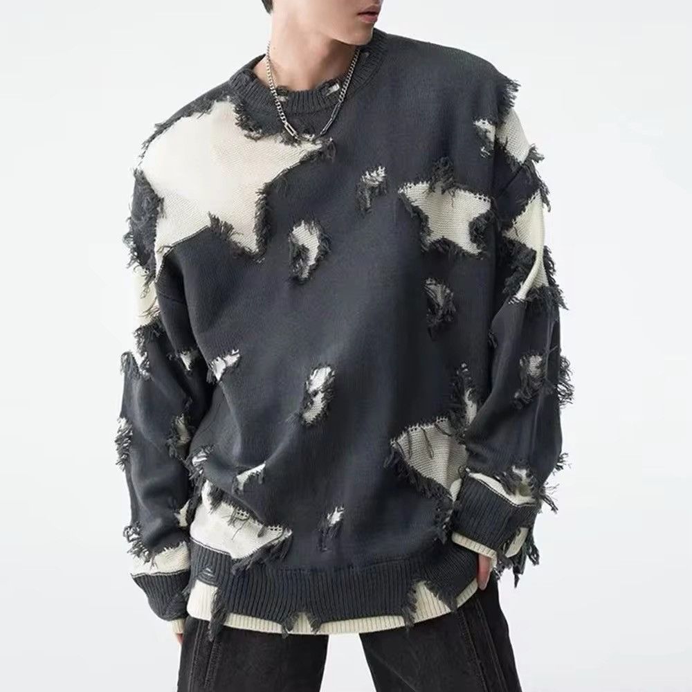 Japanese Brand × Vintage Retro hip hop star distressed oversized sweater knitwear Size US XL / EU 56 / 4 - 1 Thumbnail