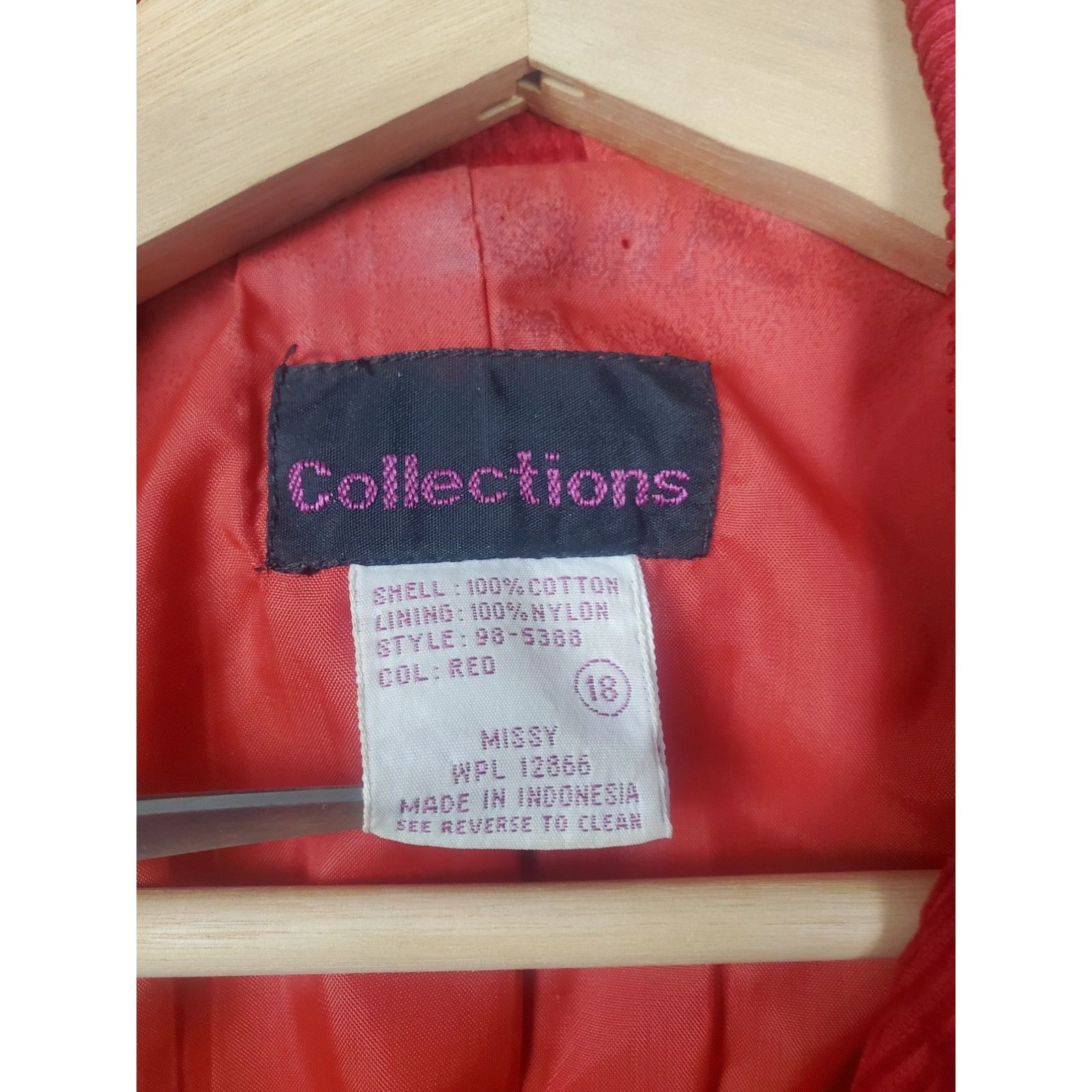 Other Women's Vintage Collections 18 Red Corduroy 2 Button Blazer Size XXL / US 16-18 / IT 52-54 - 3 Thumbnail