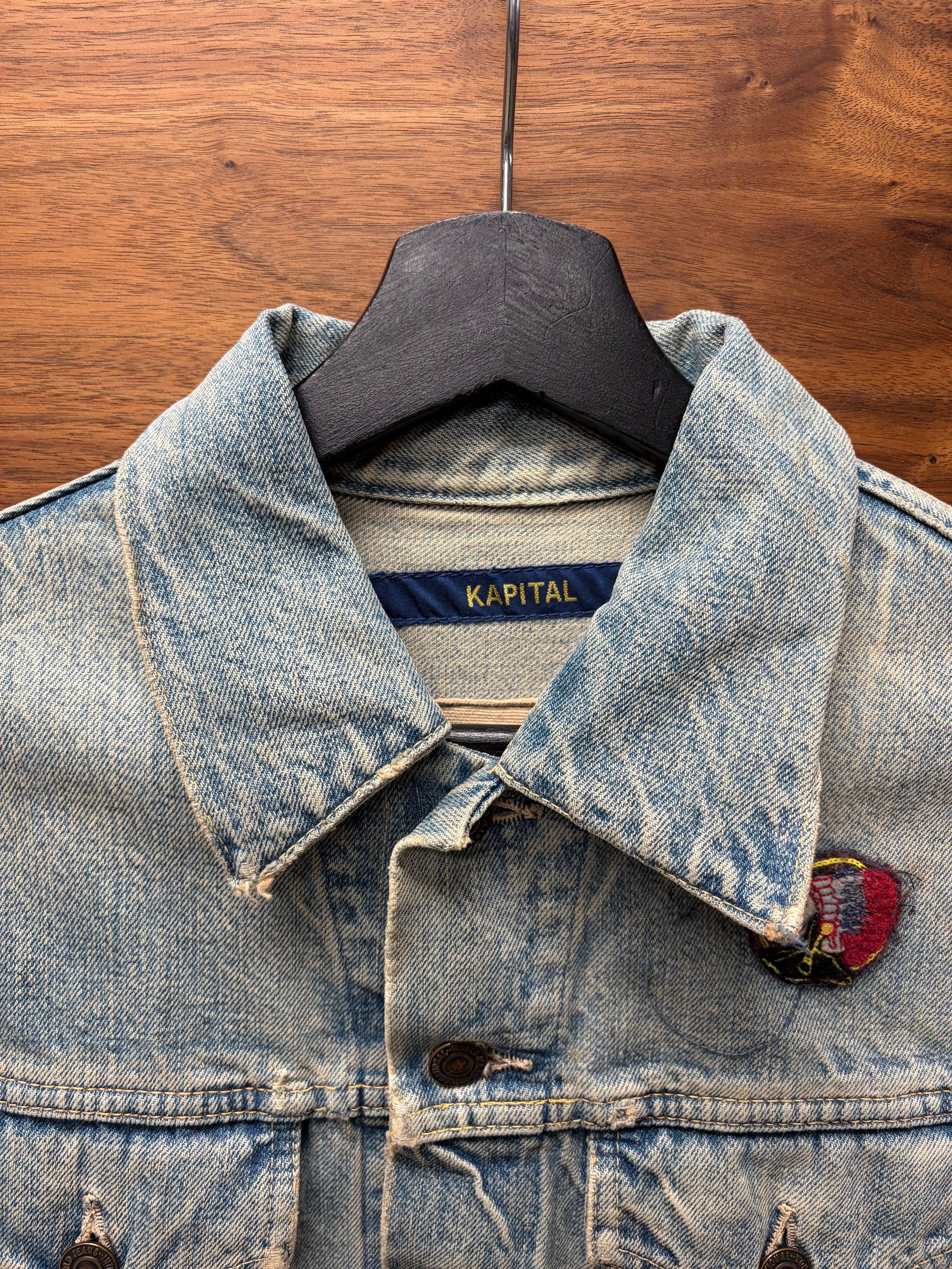Kapital Kapital ‘Sunrise Puebelo’ Studded Western Style Light Wash Denim Shirt Size US S / EU 44-46 / 1 - 6 Thumbnail