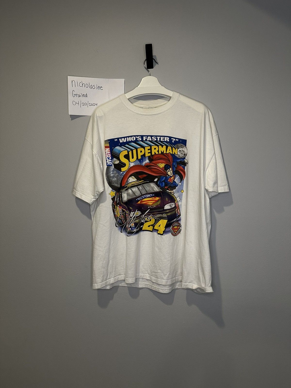 Chase Authentics NASCAR - Superman Vintage T-Shirt Size US L / EU 52-54 / 3 - 2 Thumbnail