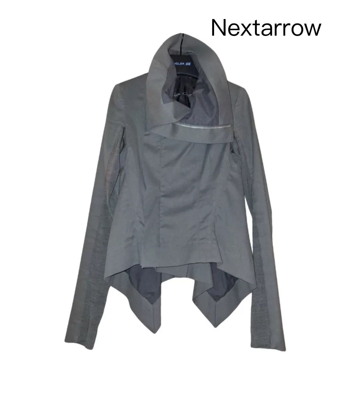 Rick Owens Rick Owens Dust Grey Irregular Tailcoat Motorcycle Jacket Size US S / EU 44-46 / 1 - 1 Thumbnail