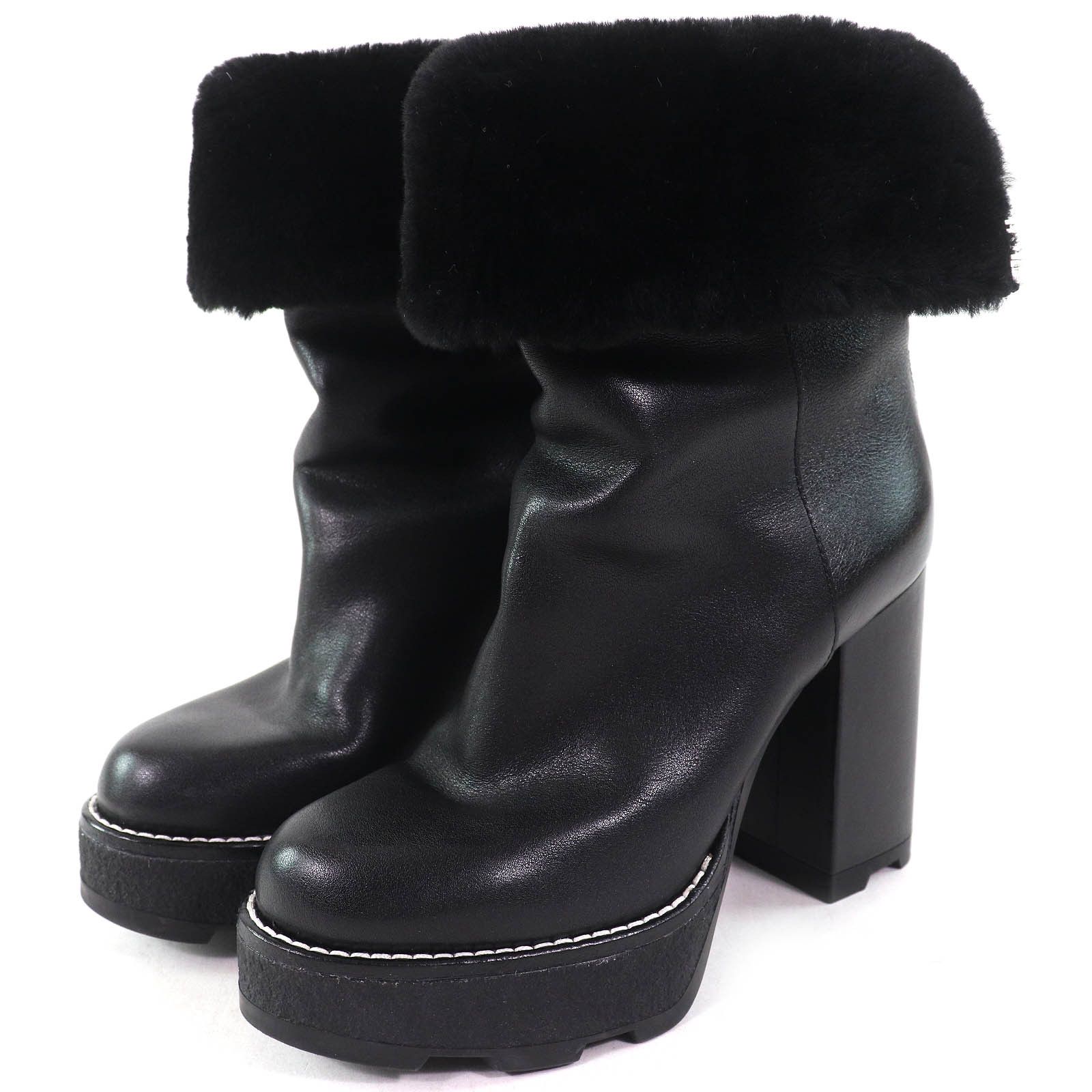 Louis Vuitton Louis Vuitton Louis Vuitton LV logo Metal Shearling Boots Leather Shoes DUTY FREE for USA Size ONE SIZE - 1 Thumbnail