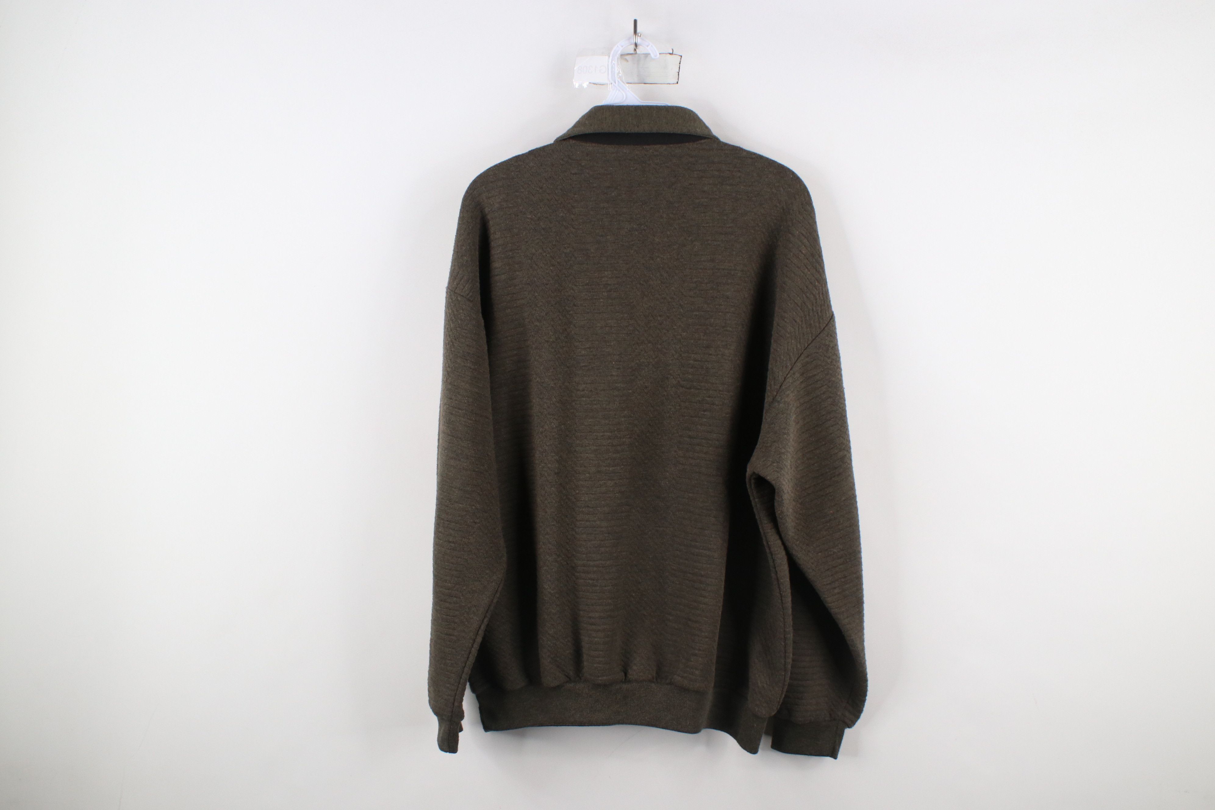 Vintage Vintage 90s Streetwear Textured Collared Pullover Sweatshirt Size US L / EU 52-54 / 3 - 10 Thumbnail