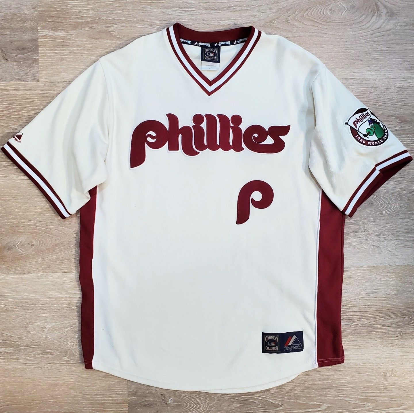 Cooperstown Collection × Majestic × Vintage Vintage Philadelphia Phillies Majestic Cooperstown Jersey Size US L / EU 52-54 / 3 - 3 Thumbnail