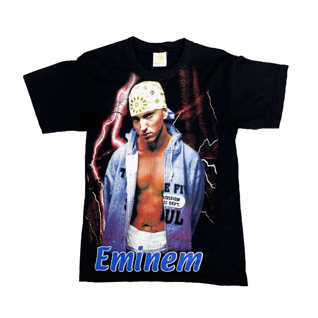 Band Tees × Eminem × Vintage Eminem 1990 90s Vintage Rap Band Tour Graphic T-Shirt Size US S / EU 44-46 / 1 - 1 Thumbnail