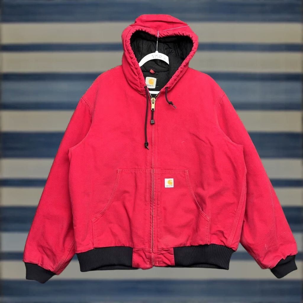 Carhartt VINTAGE Carhartt Jacket Mens XLT Tall Quilted Hooded Workwear Zip Up RED 90s USA J97 Carhartt C61 Falling under: Jacket Size US XL / EU 56 / 4 - 1 Thumbnail