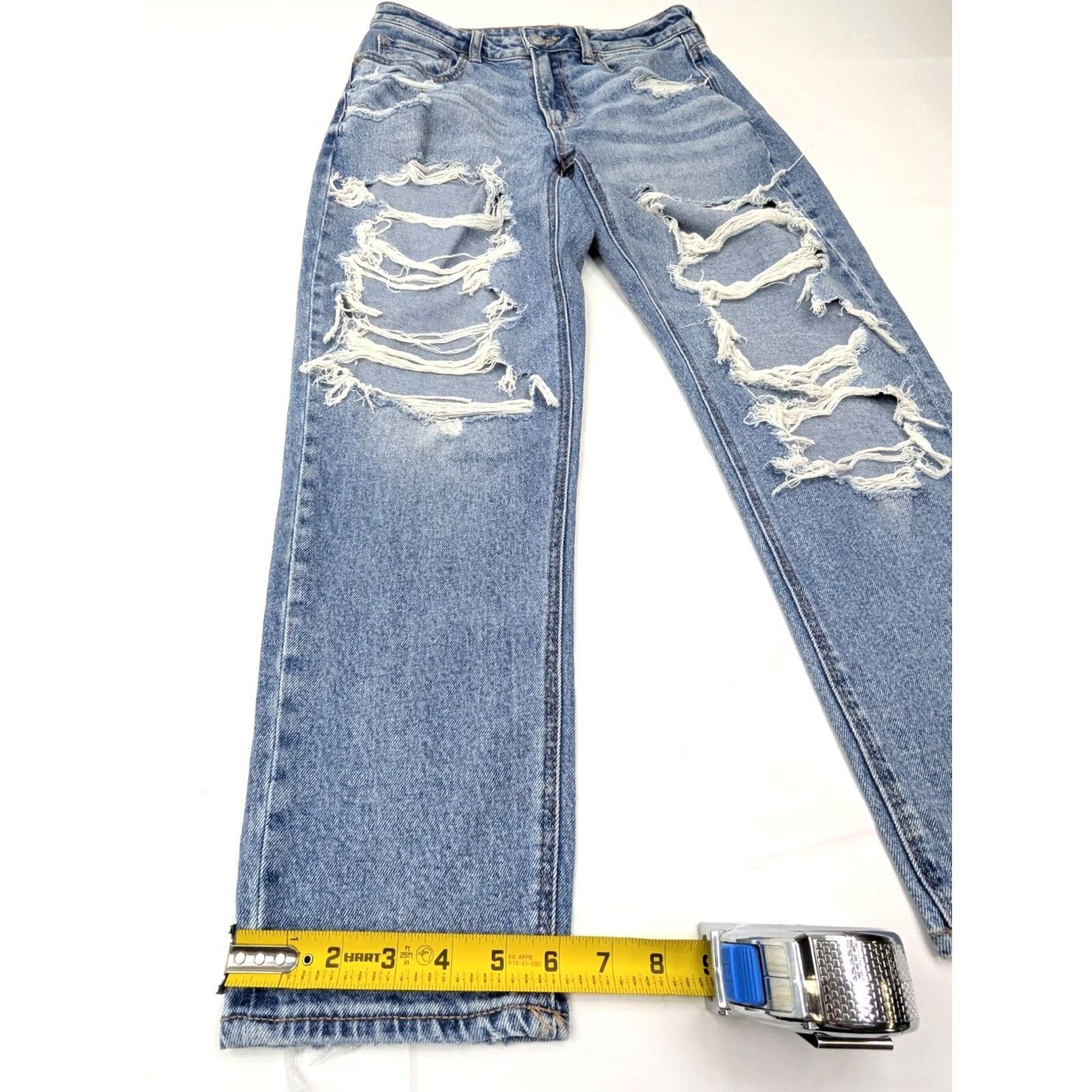 American Eagle Outfitters American Eagle Outfitters Mom Jeans Distressed Women 6 Short 28x26 Denim Blue 90s Grunge Retro Rock NWT Size 27" / US 4 / IT 40 - 2 Thumbnail