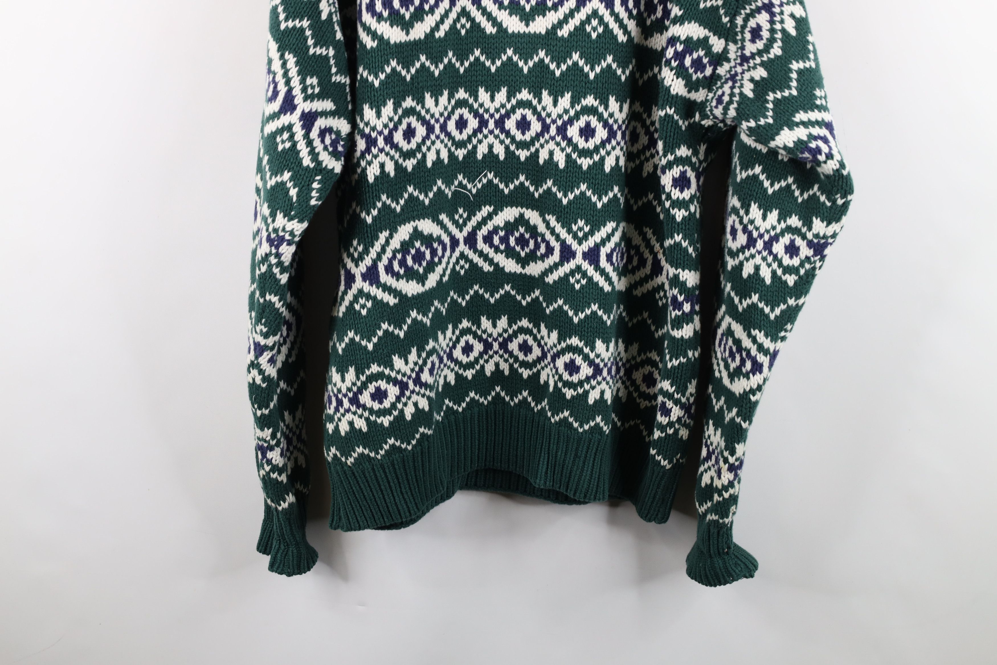 Gap Vintage 90s Gap Heavyweight Fair Isle Cotton Marled Sweater Size US XL / EU 56 / 4 - 13 Thumbnail