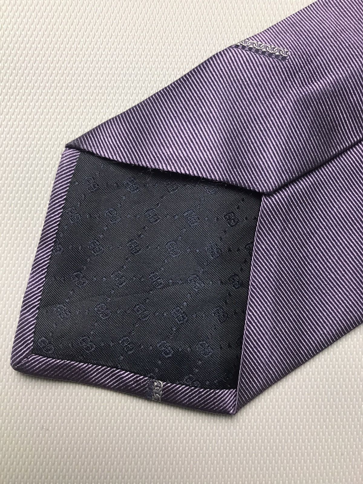 Gucci GUCCI Signature Logo Micro GGWEB Silk Tie purple Size ONE SIZE - 4 Thumbnail