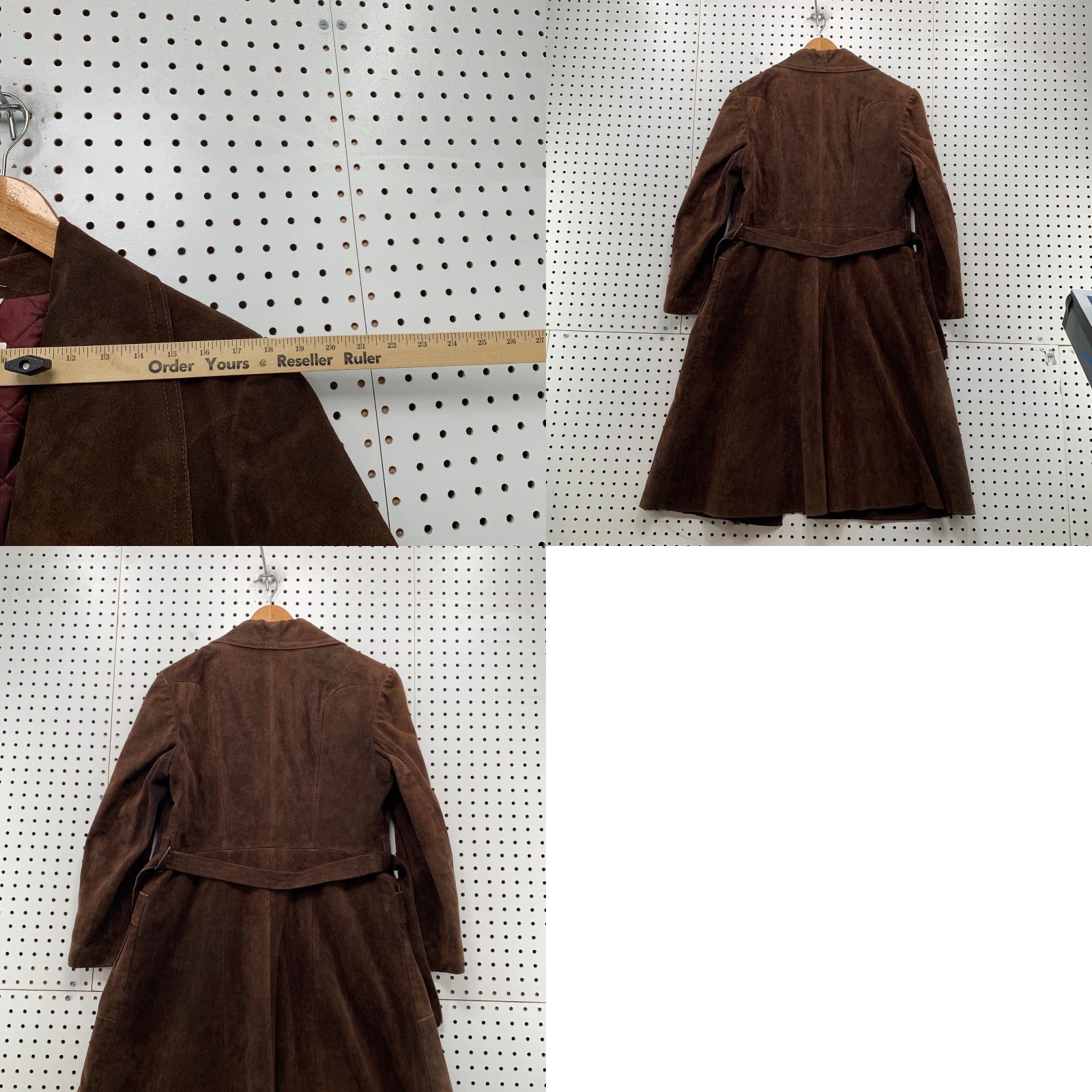 Vintage VINTAGE Suede Leather Trench Coat Womens 15/16 Brown Belted Quilt Lined Heavy Size XXL / US 16-18 / IT 52-54 - 10 Thumbnail