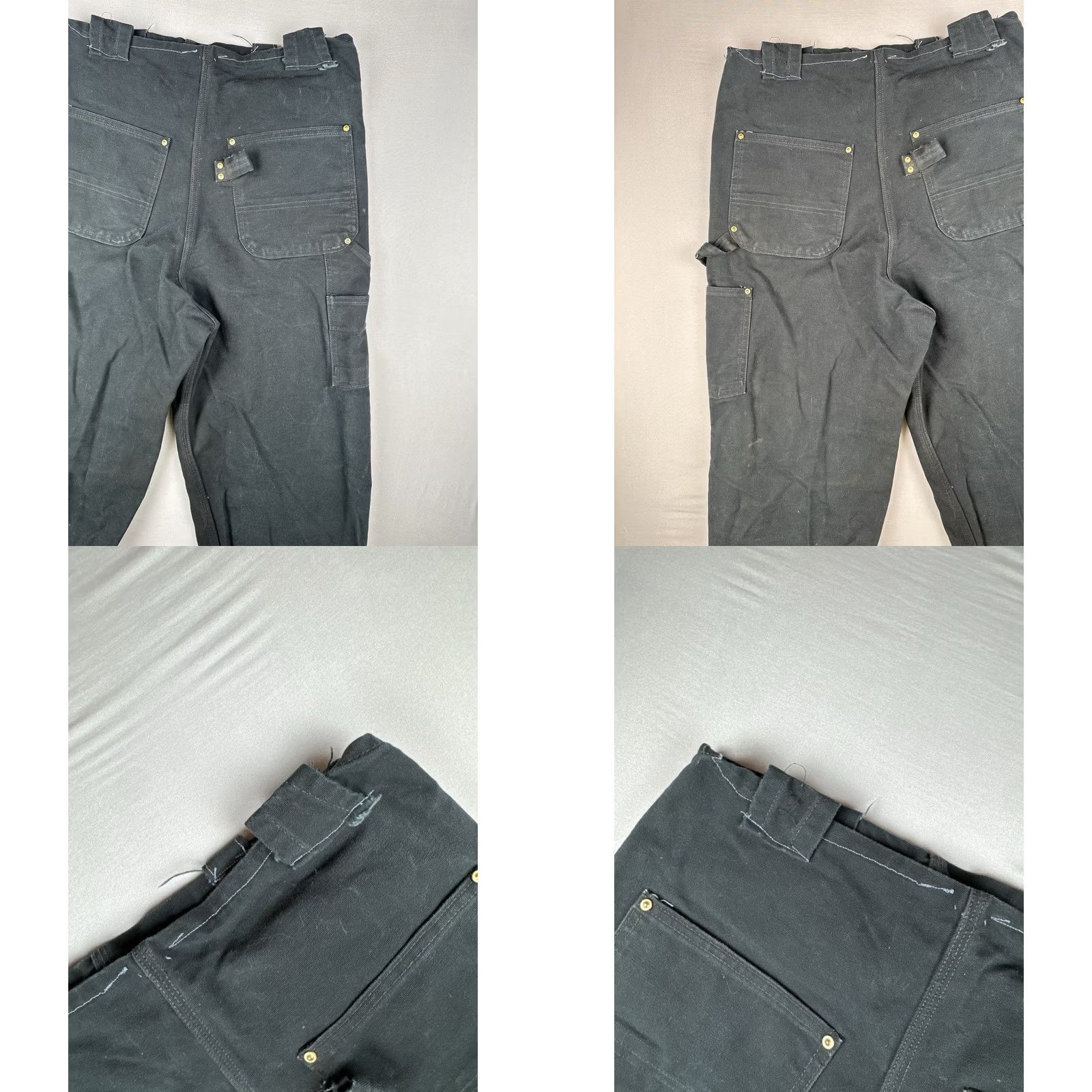 Carhartt Carhartt Reworked Double Knee Pants 33x33 - Black Canvas Workwear Distressed 90s USA Mens Carpenter Size US 32 / EU 48 - 9 Thumbnail