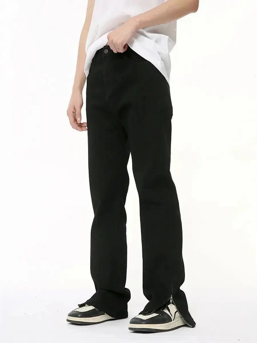 Japanese Brand Retro loose zipper micro flared jeans Size US 32 / EU 48 - 2 Thumbnail