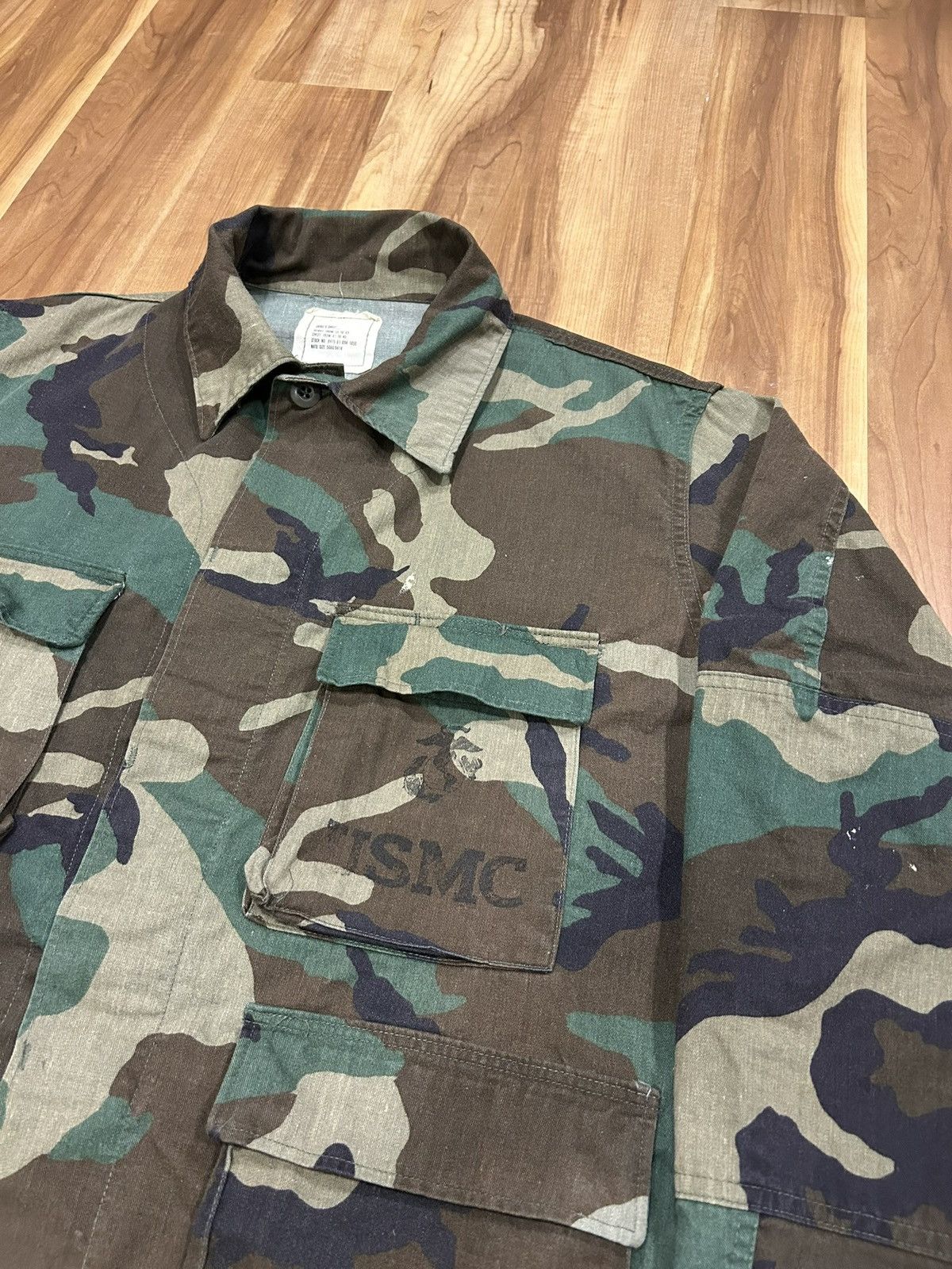 Other Vintage USMC Woodland Camo Button Up Size US XL / EU 56 / 4 - 2 Thumbnail