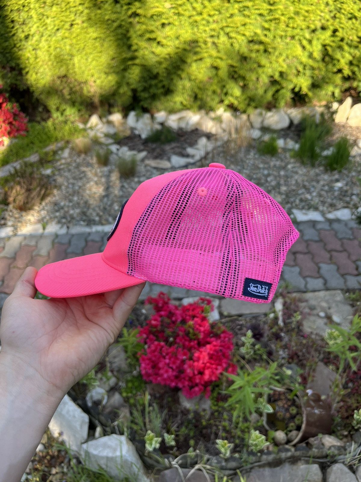 Ed Hardy × Von Dutch Vintage Von Dutch y2k trucker hat mesh cap neon pink Barbie Size ONE SIZE - 6 Thumbnail