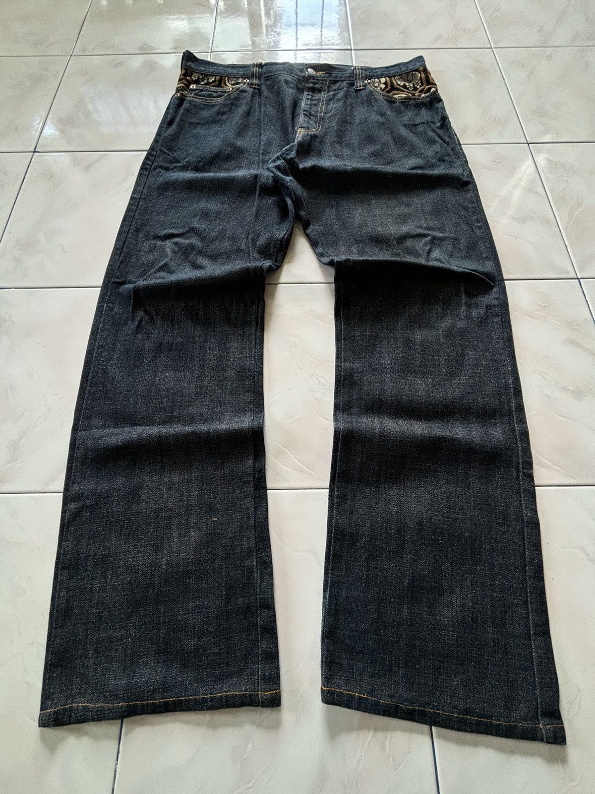 Japan Blue Juvenile Delinquent X Japan Blue Panelling Indigo Dyed Jeans Size US 38 / EU 54 - 2 Thumbnail