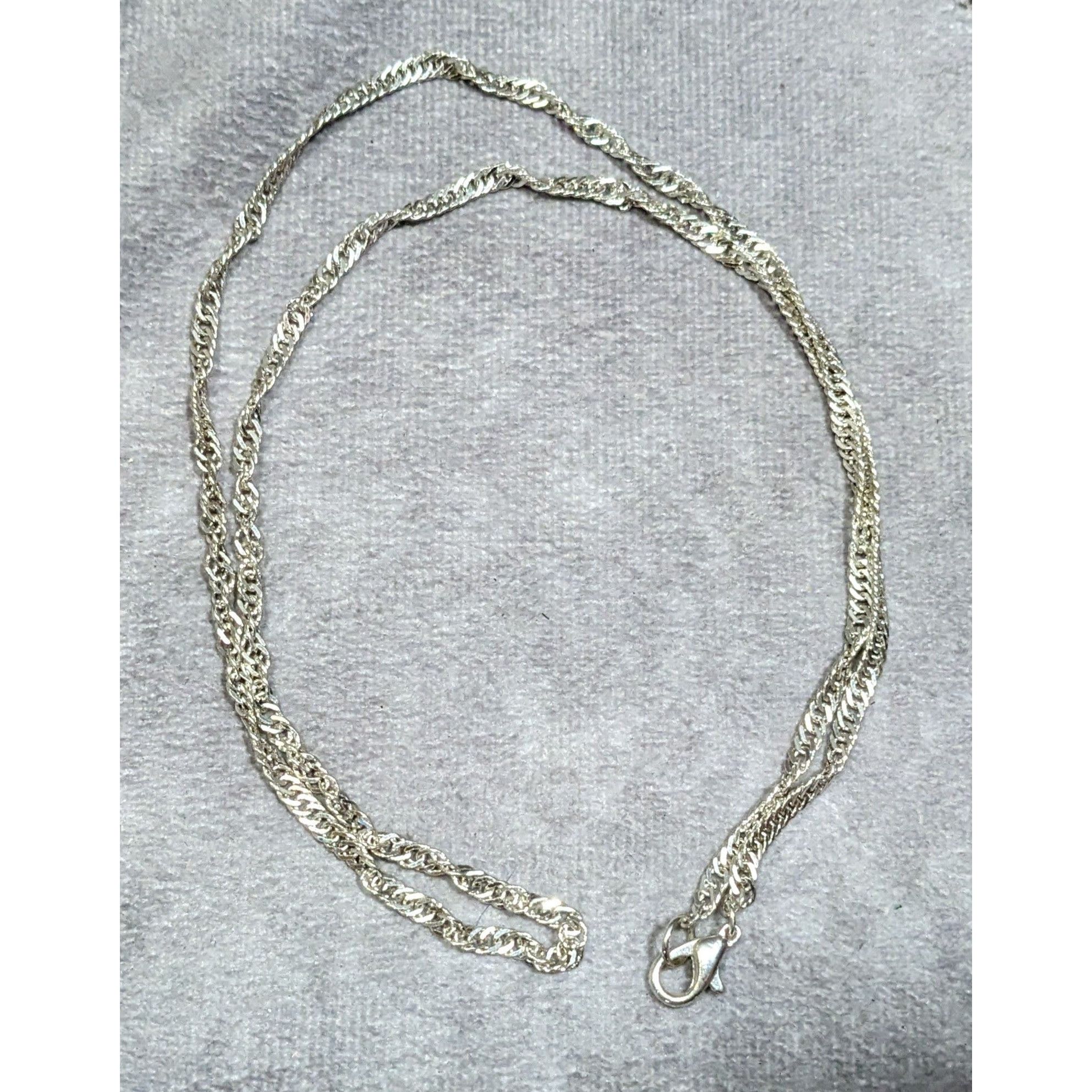 Other Classic Elegant Twisted Bright Silver Tone Wheat Chain Size ONE SIZE - 4 Thumbnail