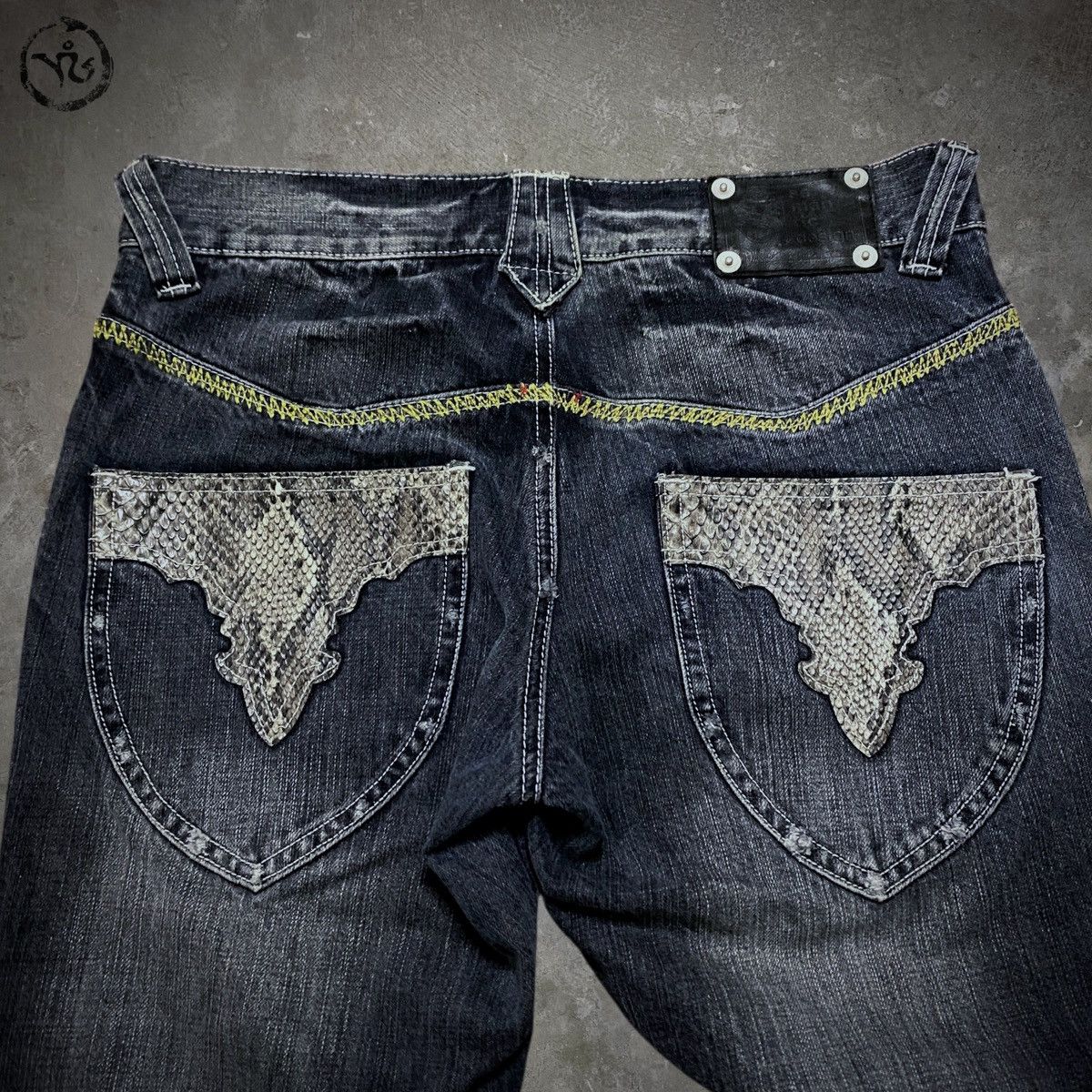 Tornado Mart style Python Flared Denim