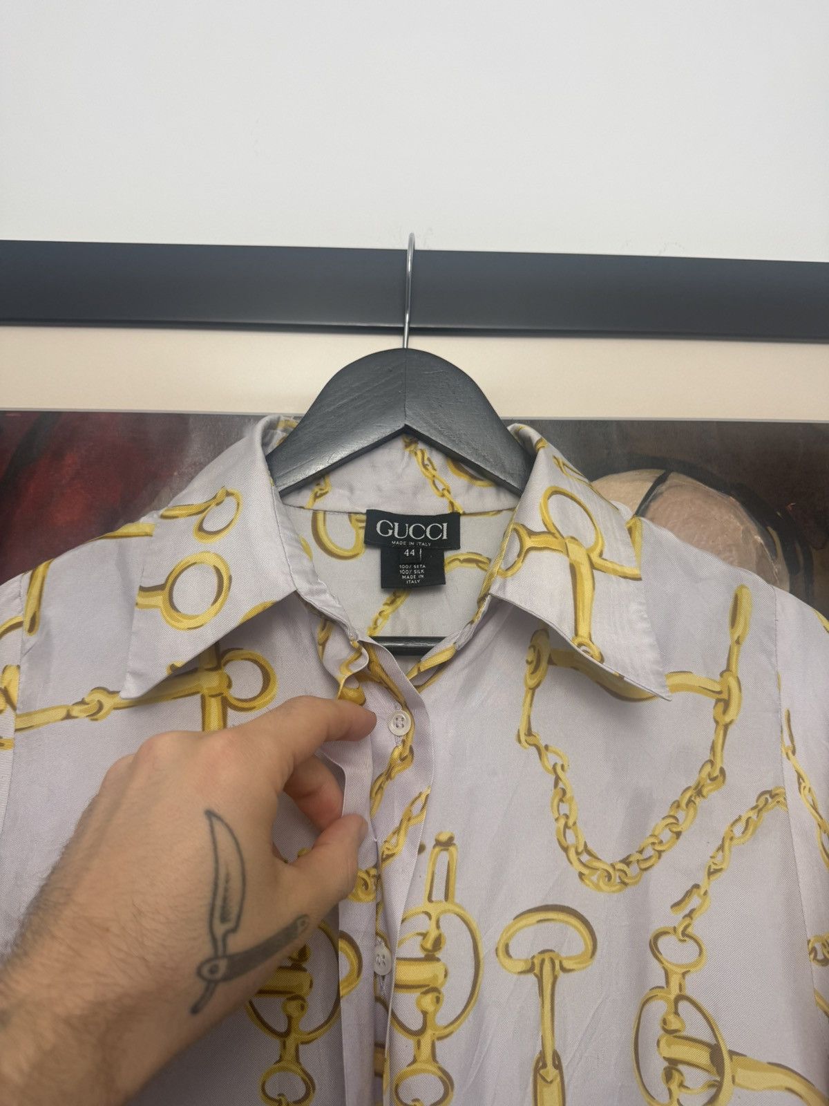 Gucci SS93 Gucci Tom Ford Silk Button Up Fullprint Shirt Designer Size US M / EU 48-50 / 2 - 5 Thumbnail